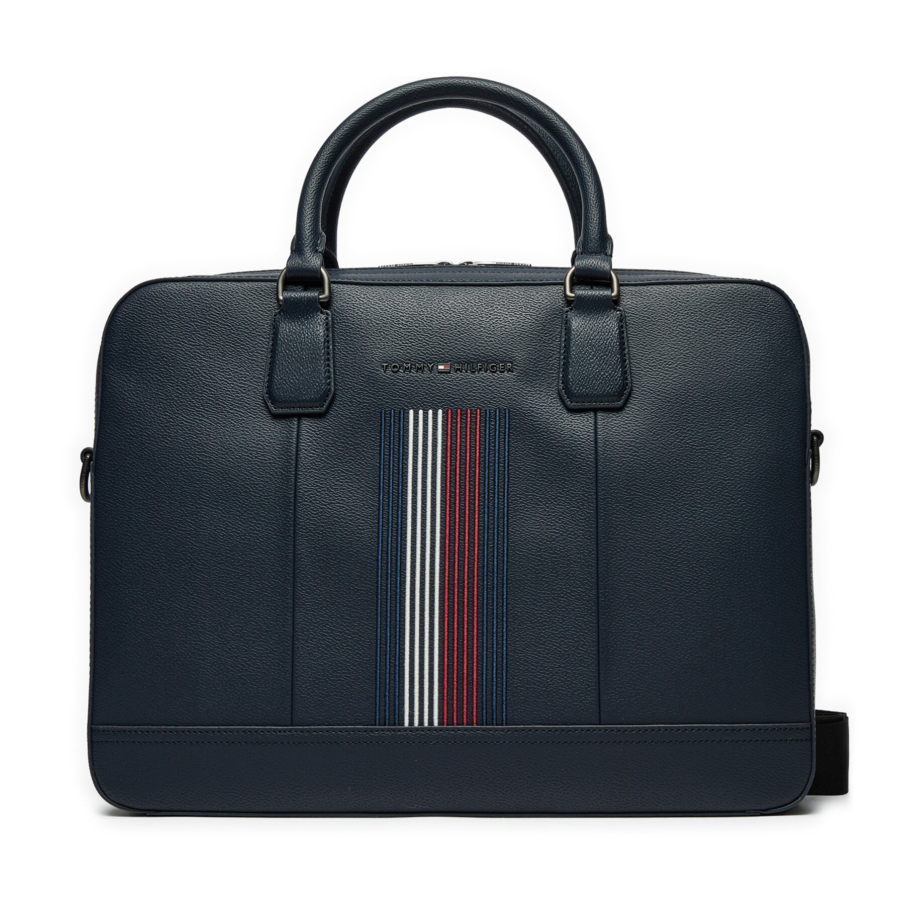 Torba na laptopa Tommy Hilfiger Granatowy Coated Canvas Computer Bag AM0AM12492