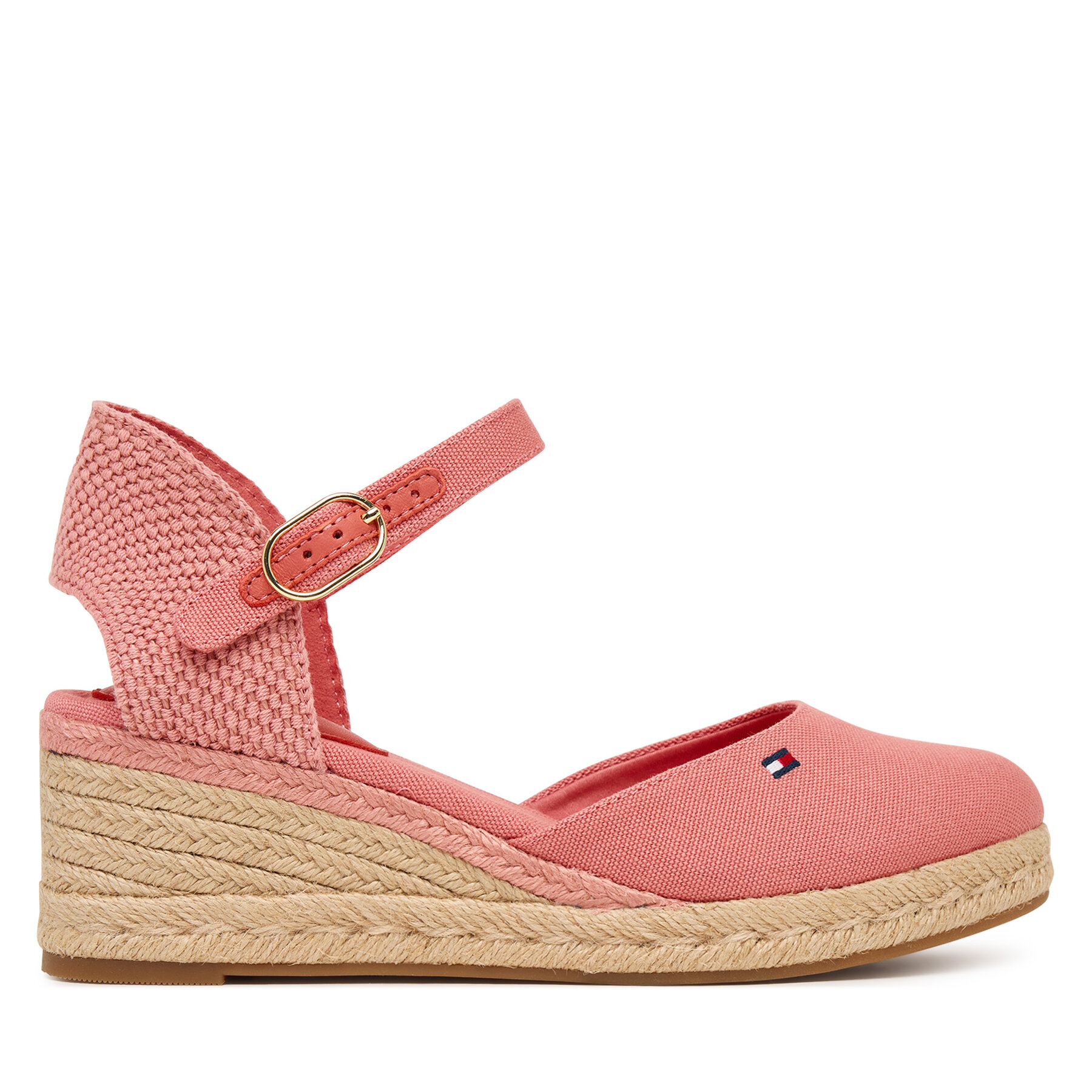 Espadrilky Tommy Hilfiger Mid Wedge Espad Closed Toe FW0FW09233 Koralová