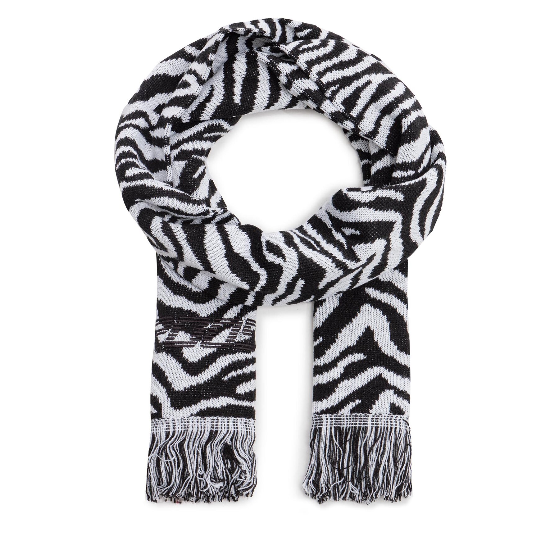 2005 Κασκόλ 2005 Striped Scarf Μαύρο
