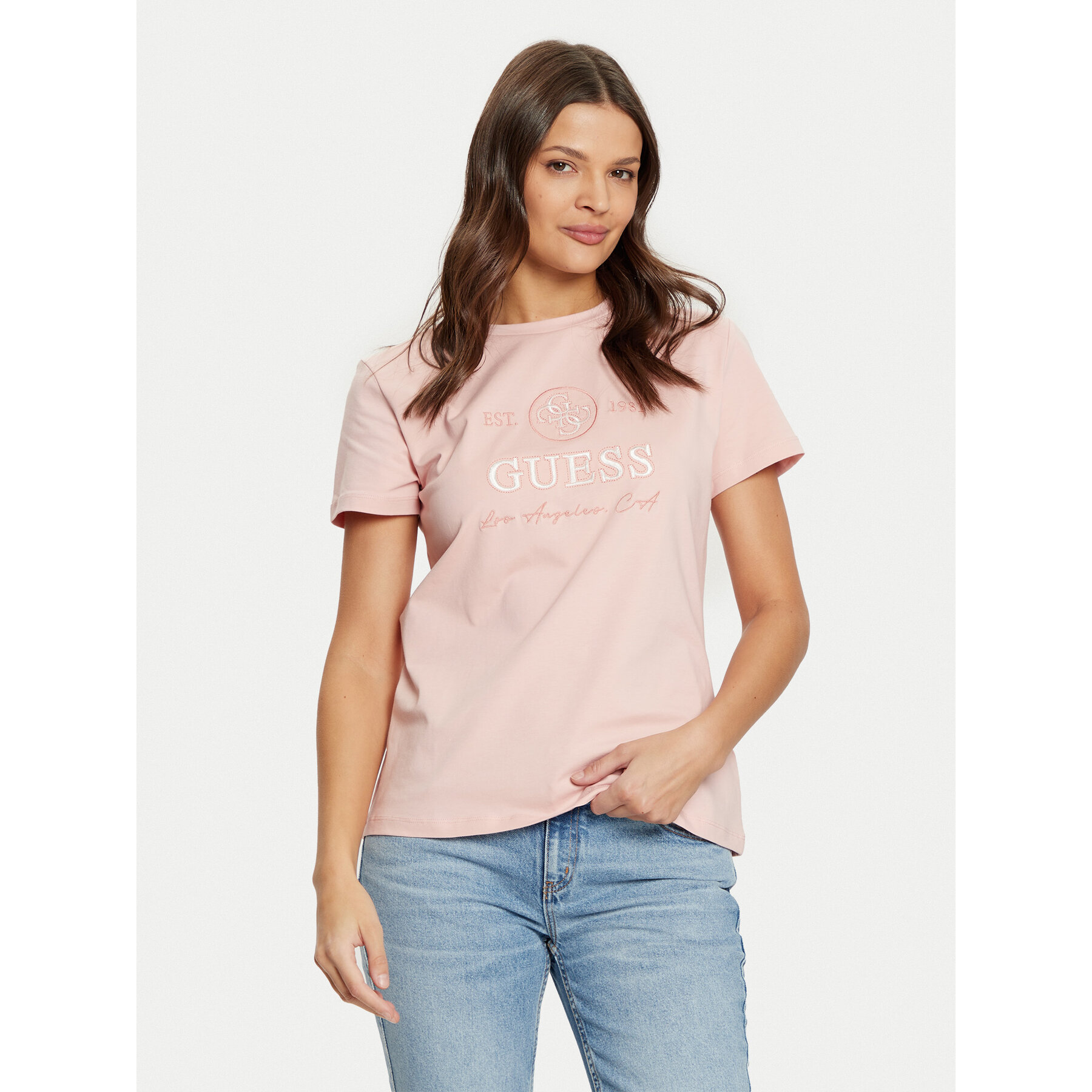 Guess T-Shirt V5RI05 J1314 Ροζ Regular Fit