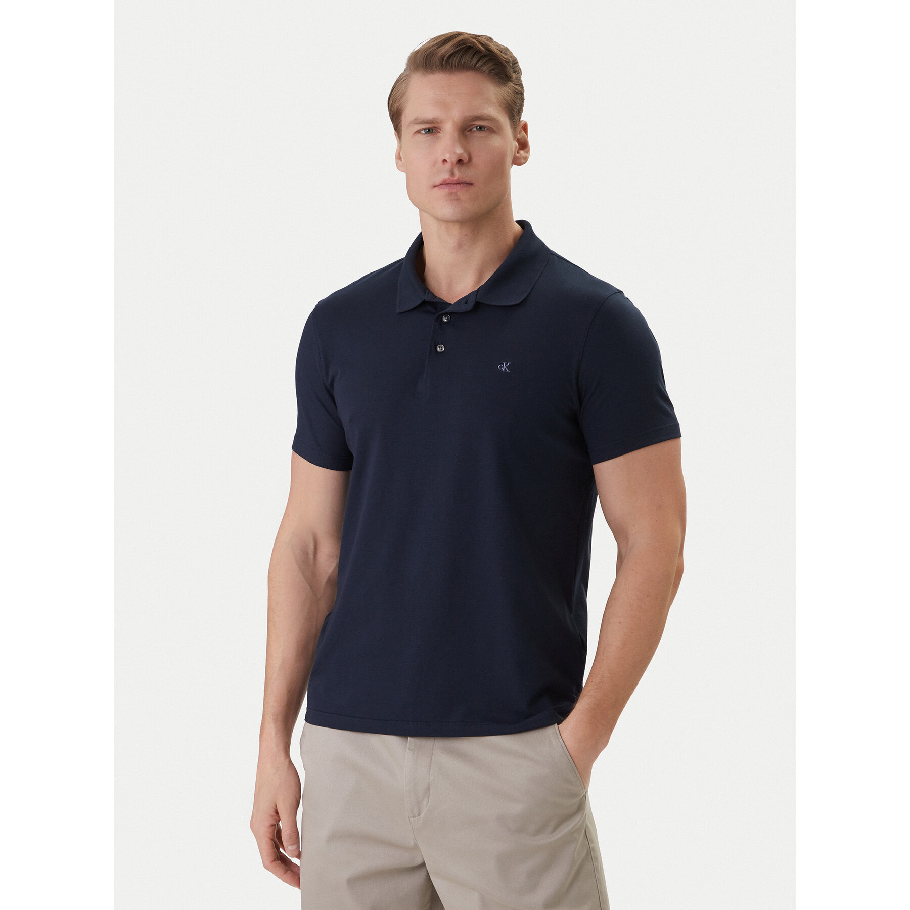 Calvin Klein Poloshirt LV04LF200G Dunkelblau Slim Fit