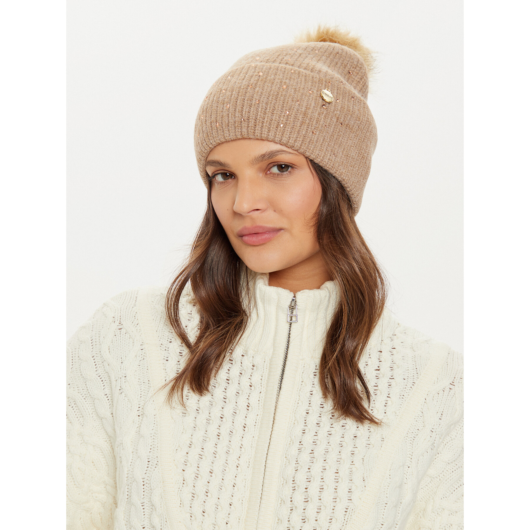 Mütze Guess AW5213 POL01 Beige
