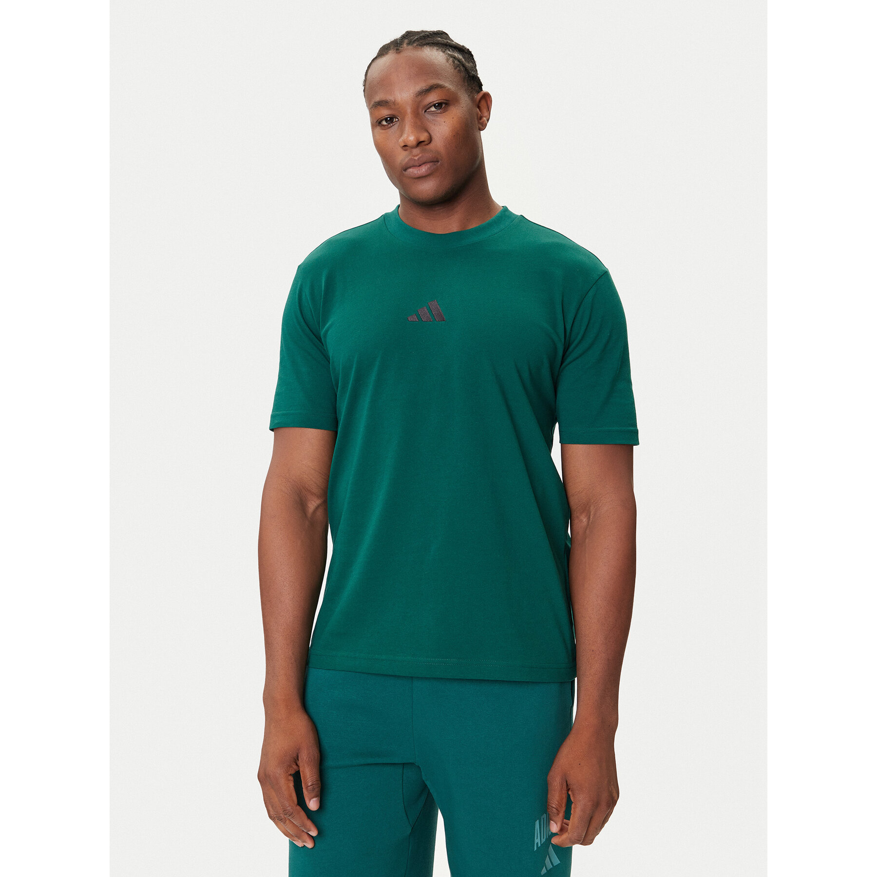 adidas Majica Essentials Small Logo JF1096 Zelena Regular Fit