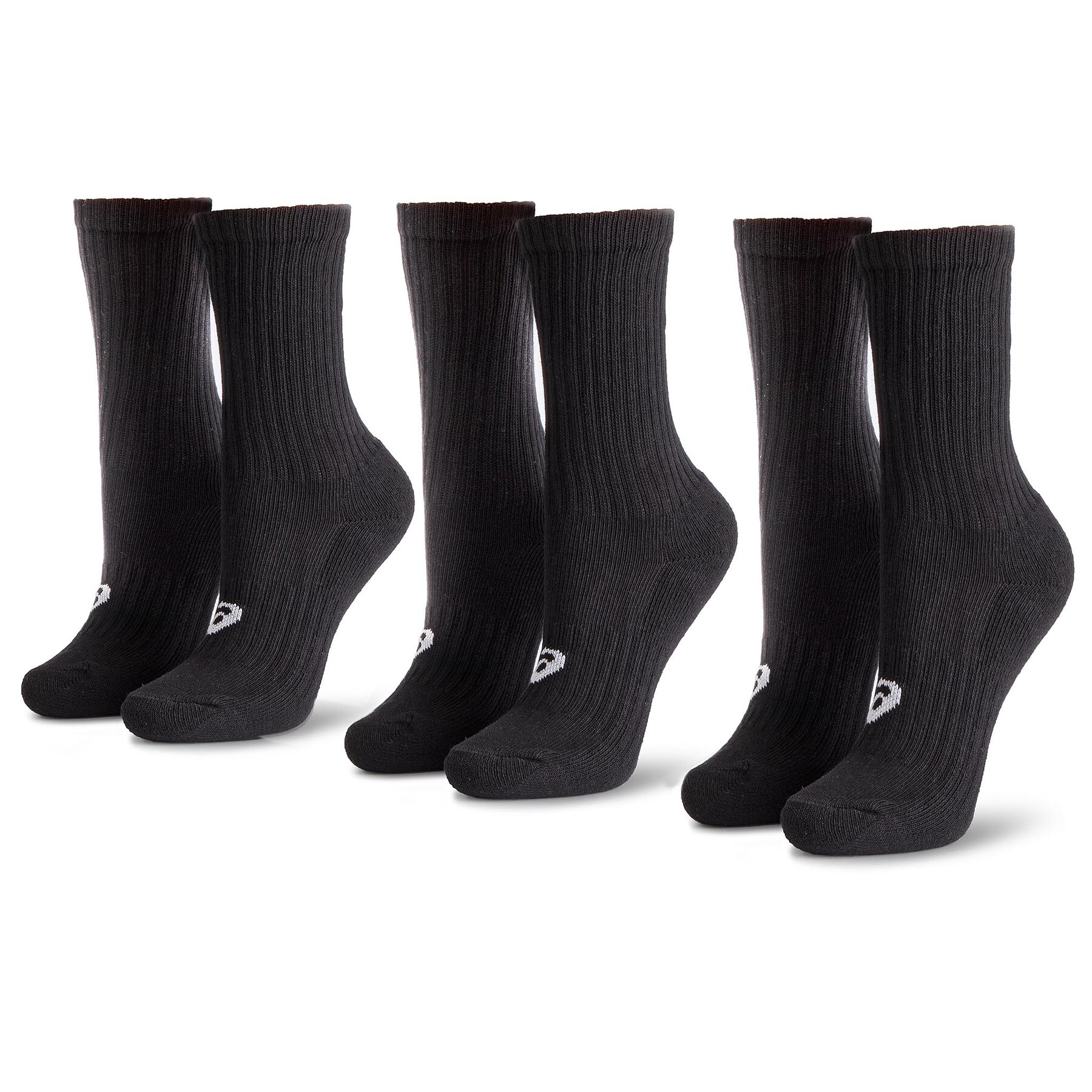 3 pares de calcetines altos unisex Asics 3PPK Crew 155204 Negro