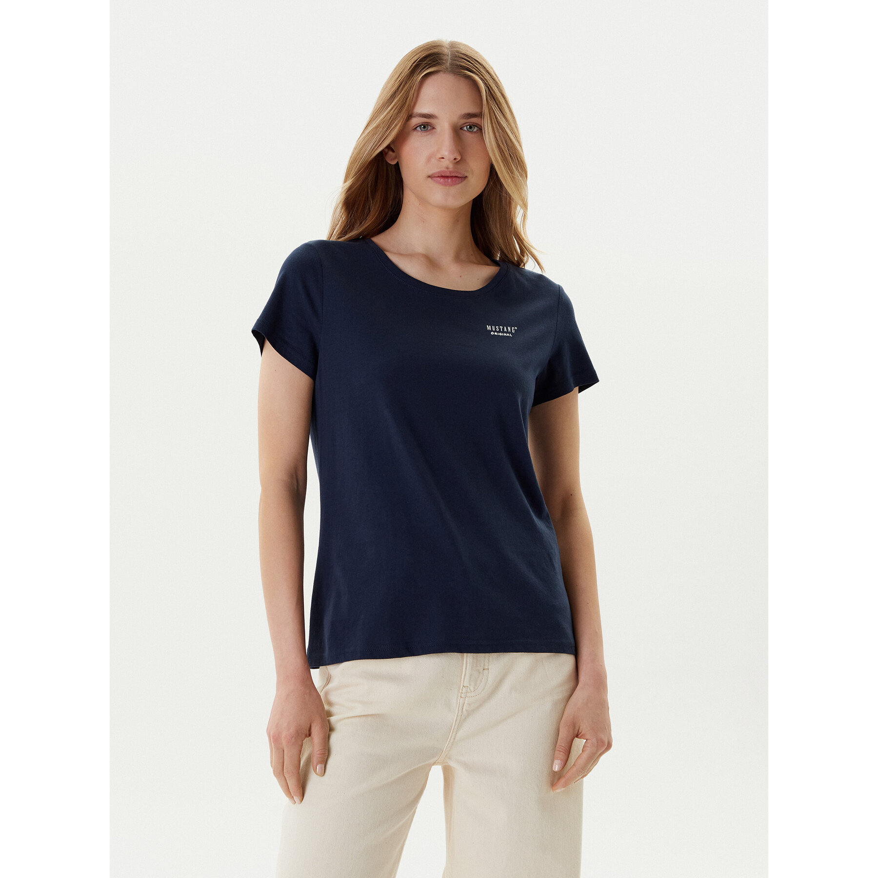 Mustang T-shirt Alma 1016155 Blu scuro Regular Fit