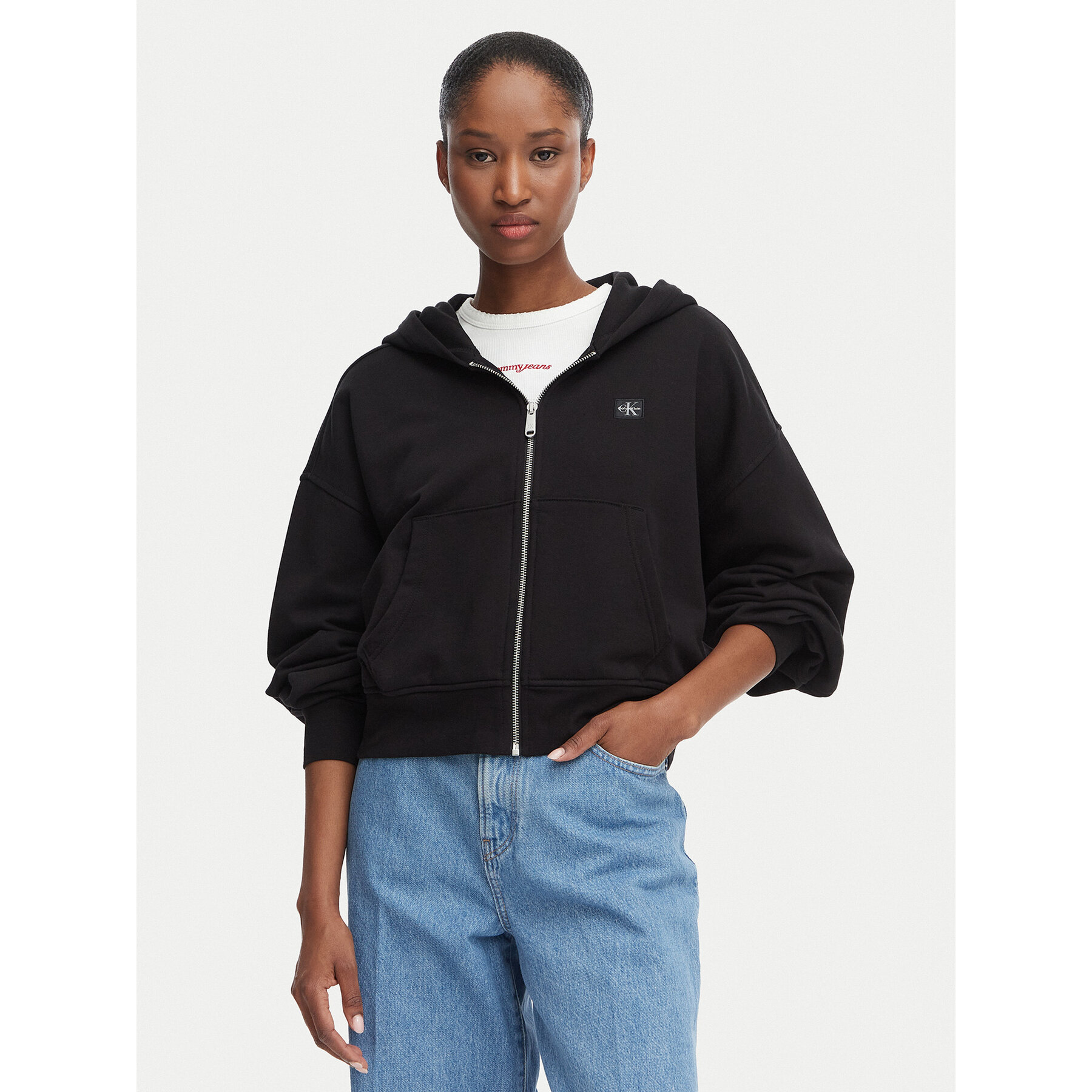 Calvin Klein Jeans Sweatshirt LV047C216G Schwarz Regular Fit
