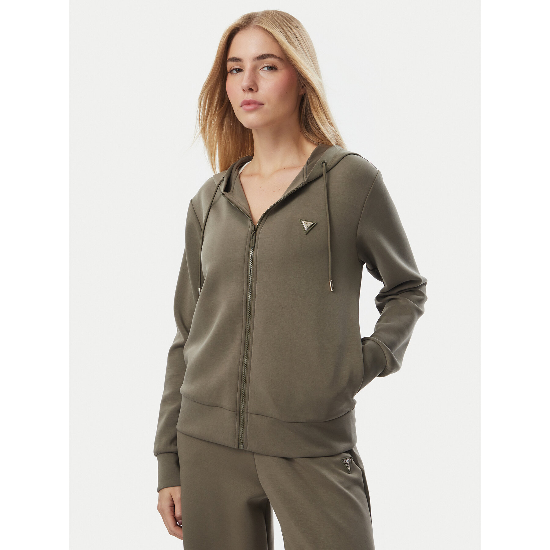 Guess Sweatshirt V4YQ06 KCAY2 Khakifarben Regular Fit