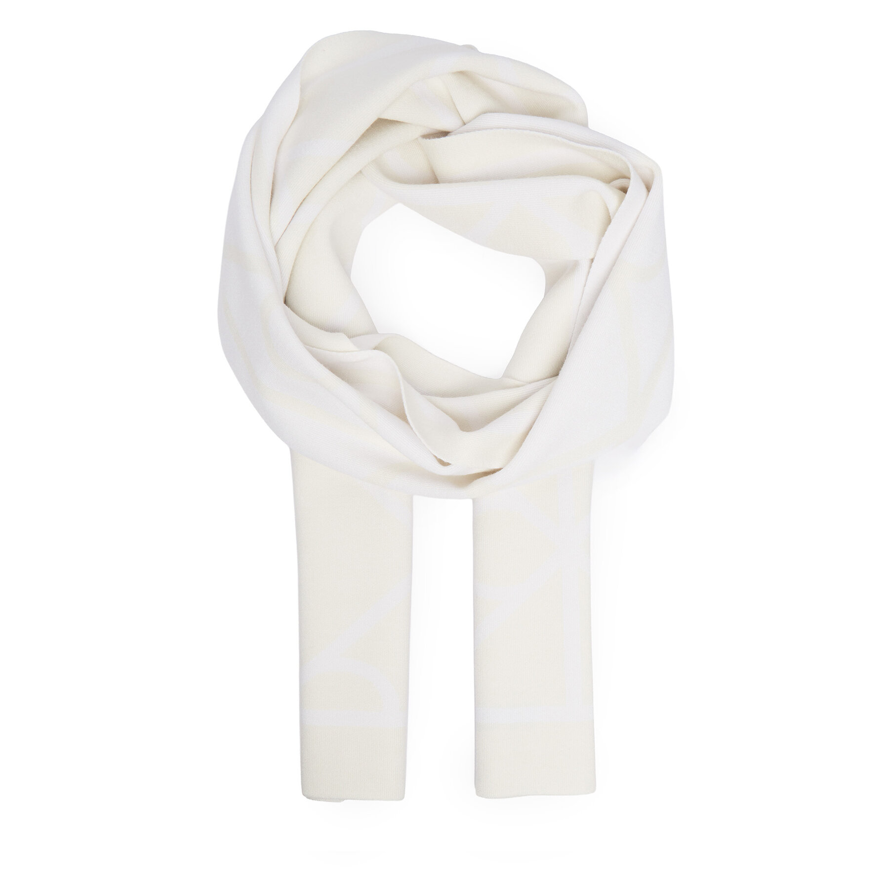 Зимен шал Calvin Klein Emblem Aop Jcq Fine Rib Scarf LV04D8051G Бял