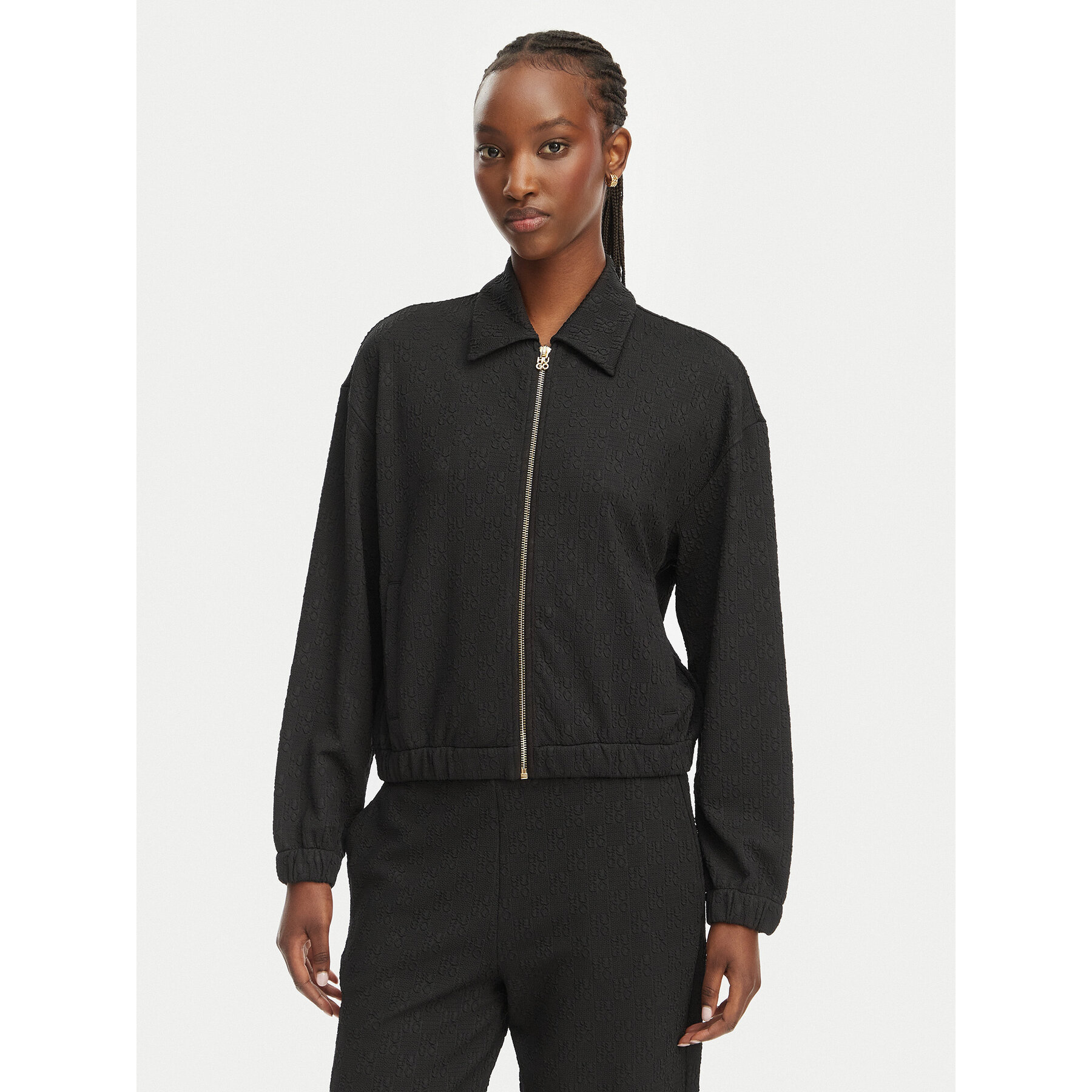HUGO Sweatshirt Dayane 50557503 Schwarz Regular Fit
