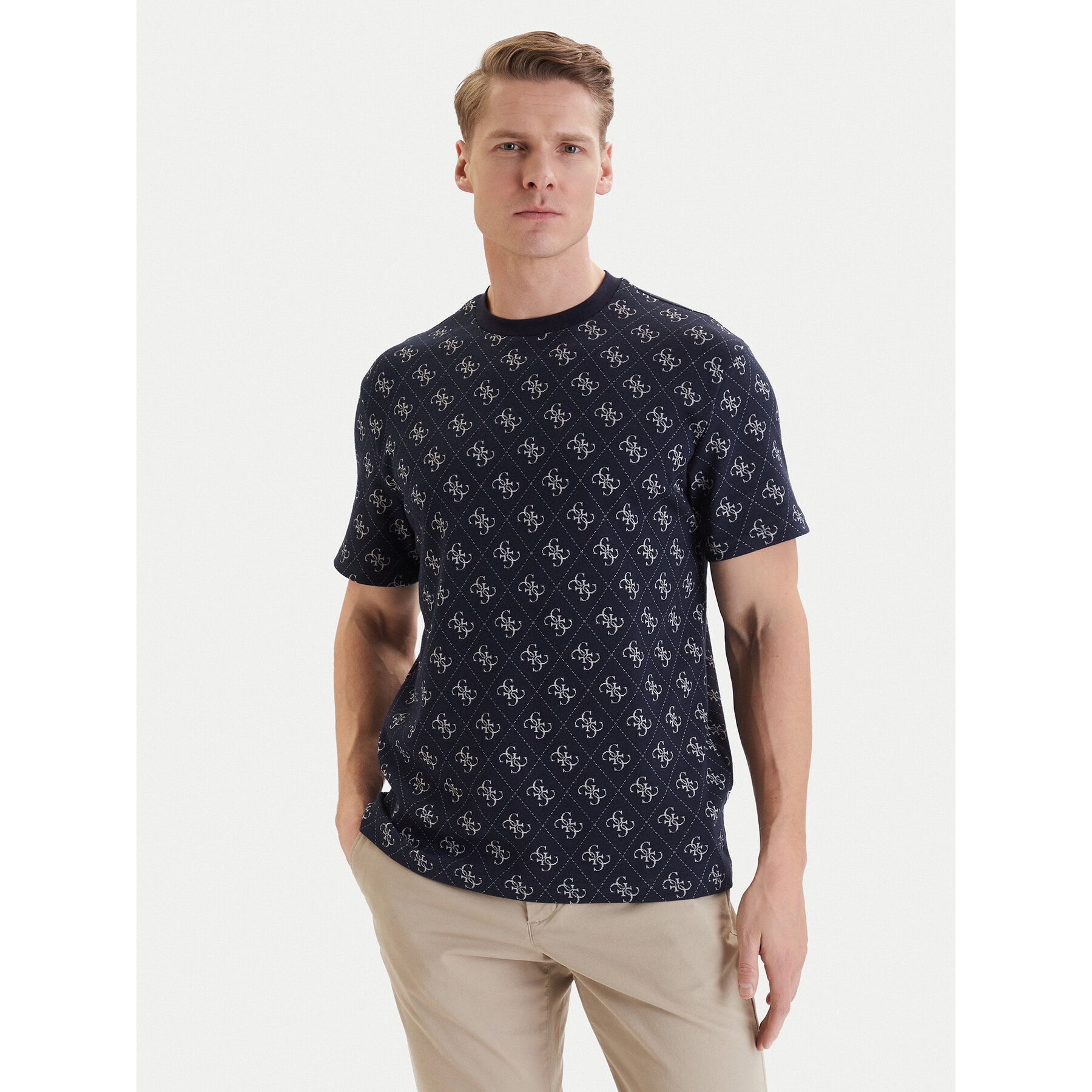 Guess Majica M6GP34 K3200 Mornarsko modra Relaxed Fit