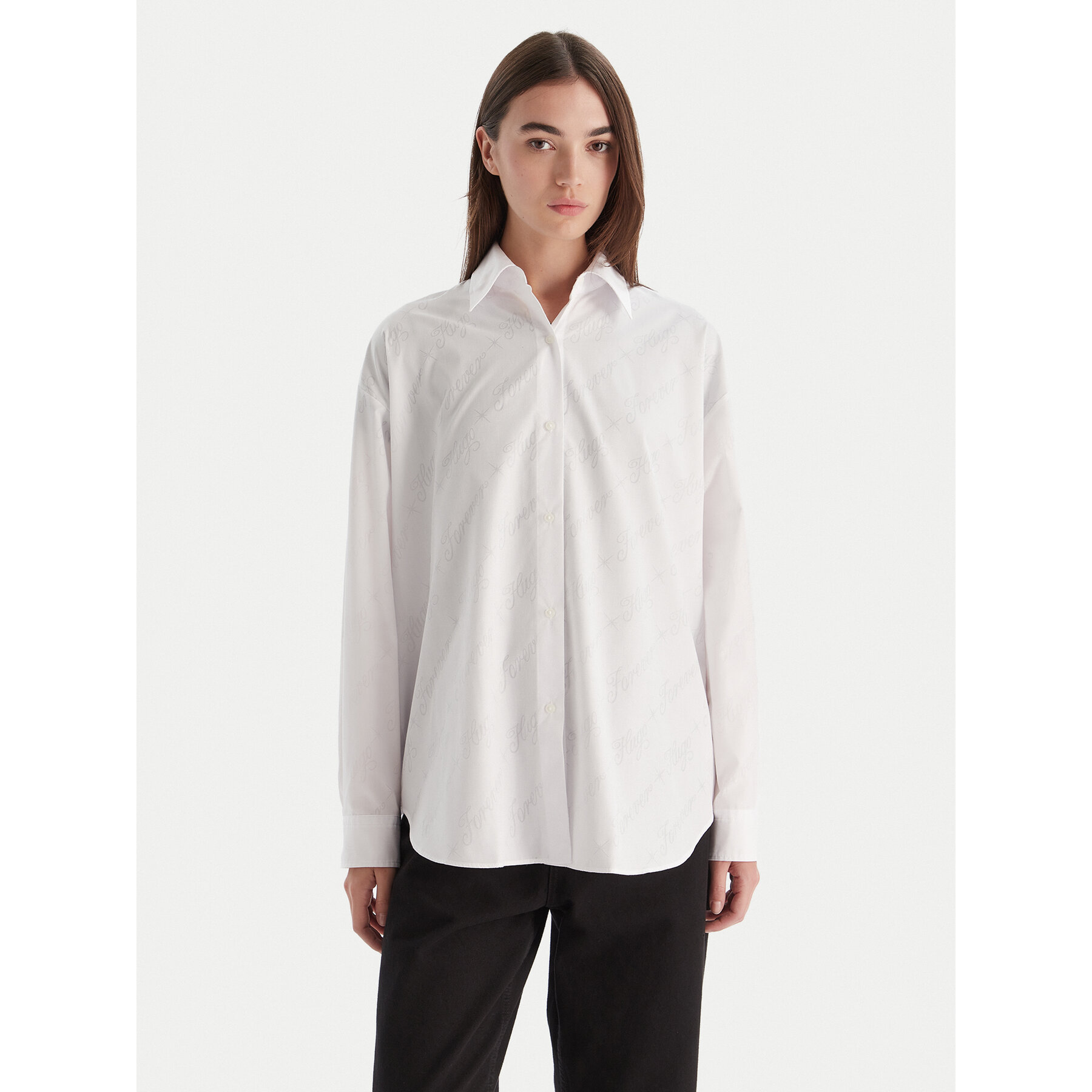 HUGO Hemd Elisana_B 50548839 Weiß Oversize