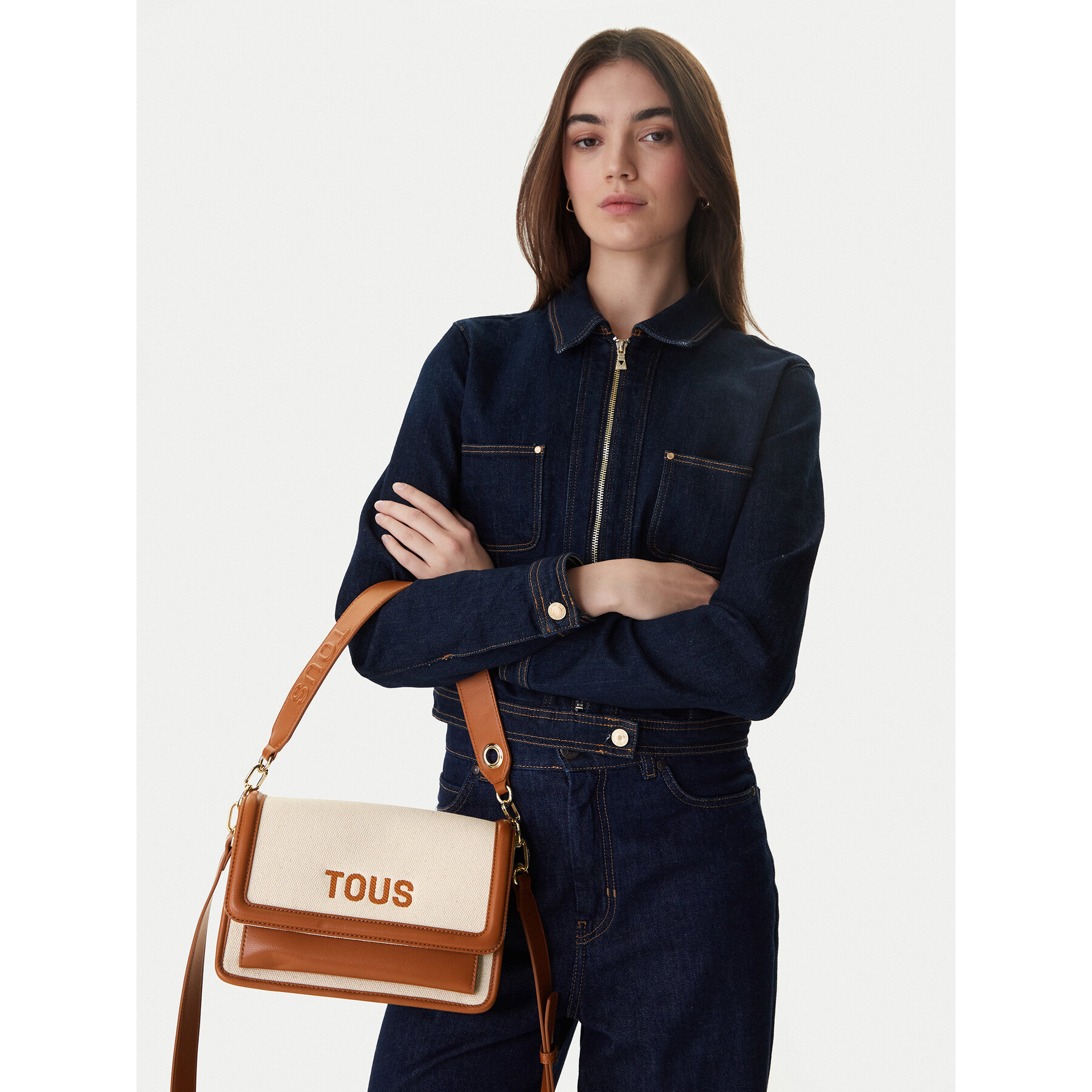 Borsetta TOUS BANDOLERA M. AUDREE CANVAS 2002202743 Marrone