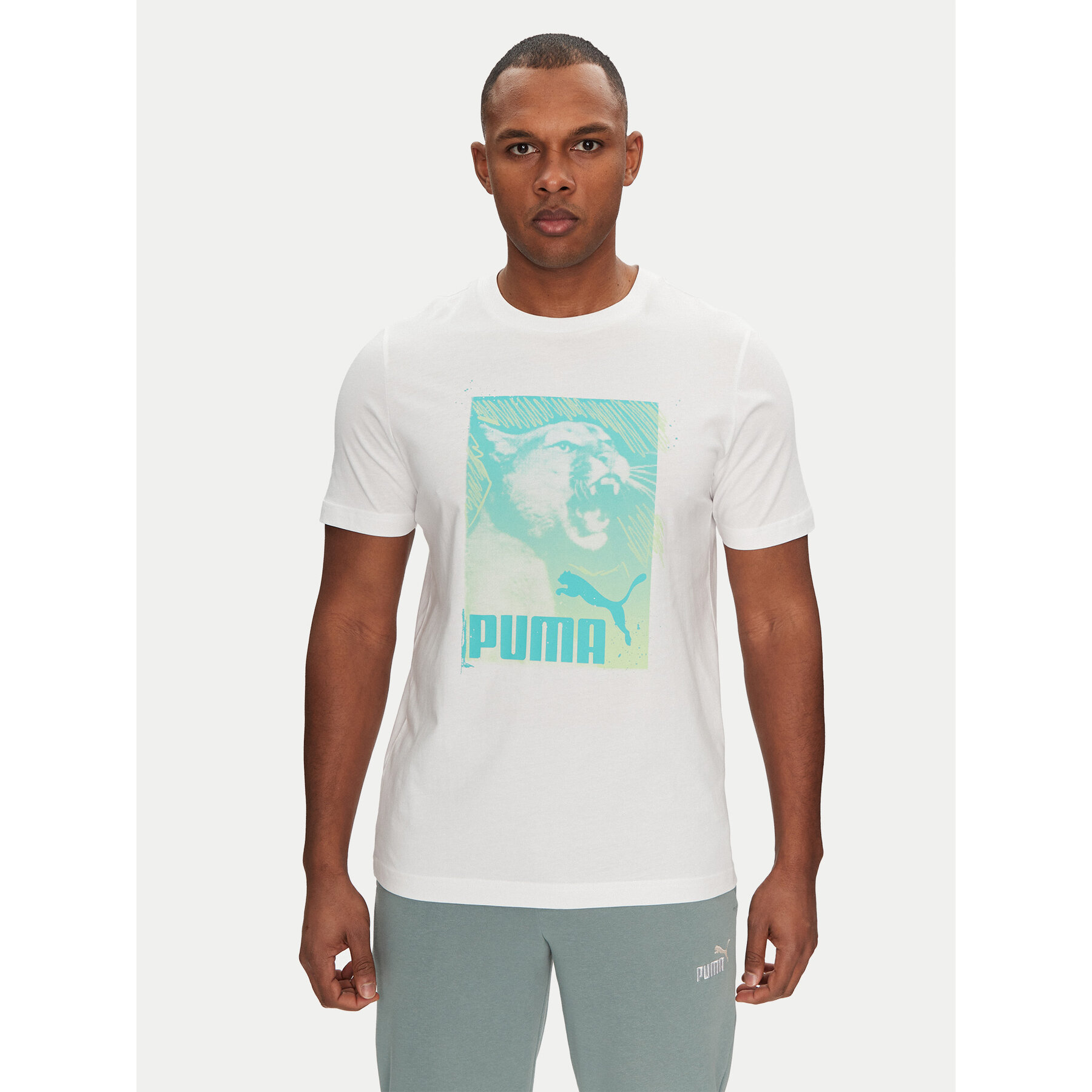 Puma T-Shirt Graphics Photoprint 684836 Λευκό Regular Fit