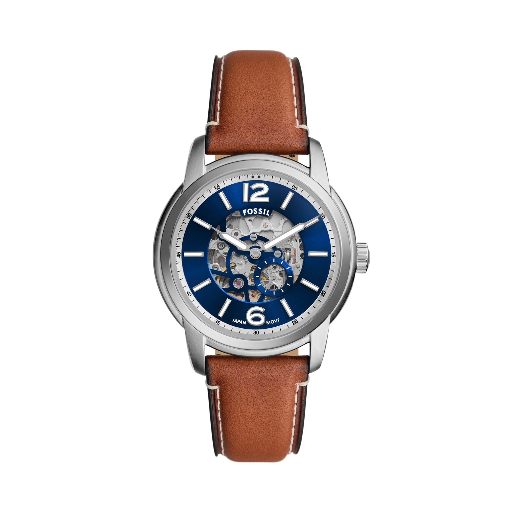 Hodinky Fossil Heritage Automatic Skeleton ME3263 Hnedá