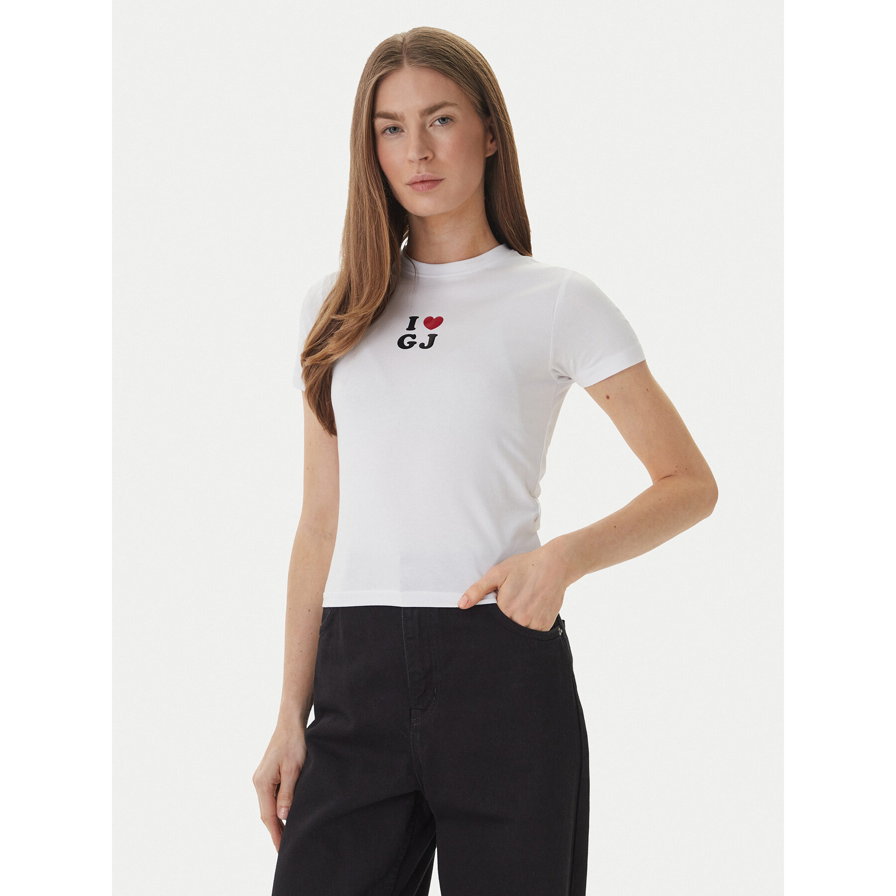 Guess Jeans T-shirt W6GIB1 J1314 Bijela Slim Fit