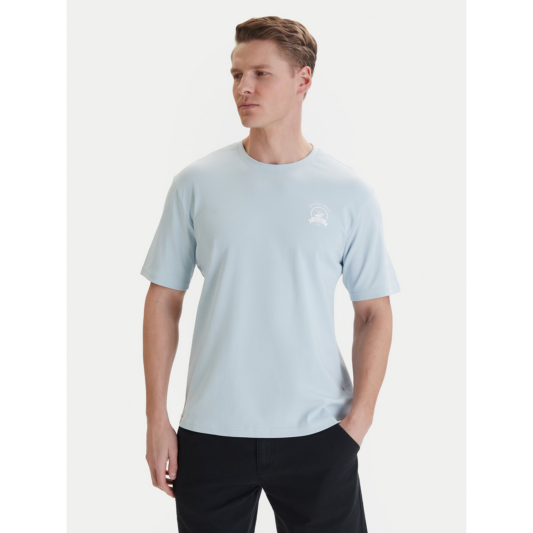 Beverly Hills Polo Club T-Shirt W126-BHMTS-1021-23X Blau Regular Fit