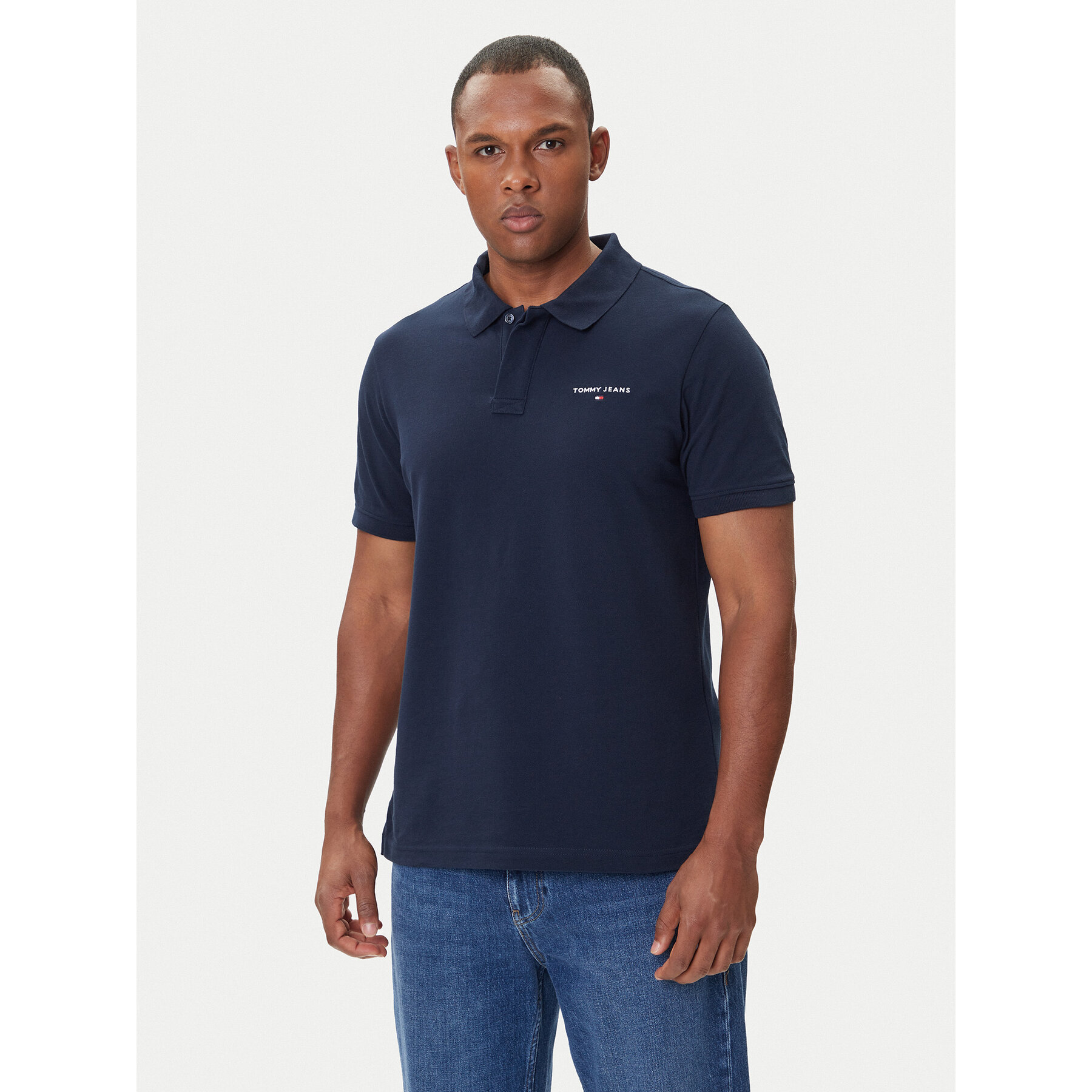 Tommy Jeans Polo Linear DM0DM20914 Σκούρο μπλε Regular Fit