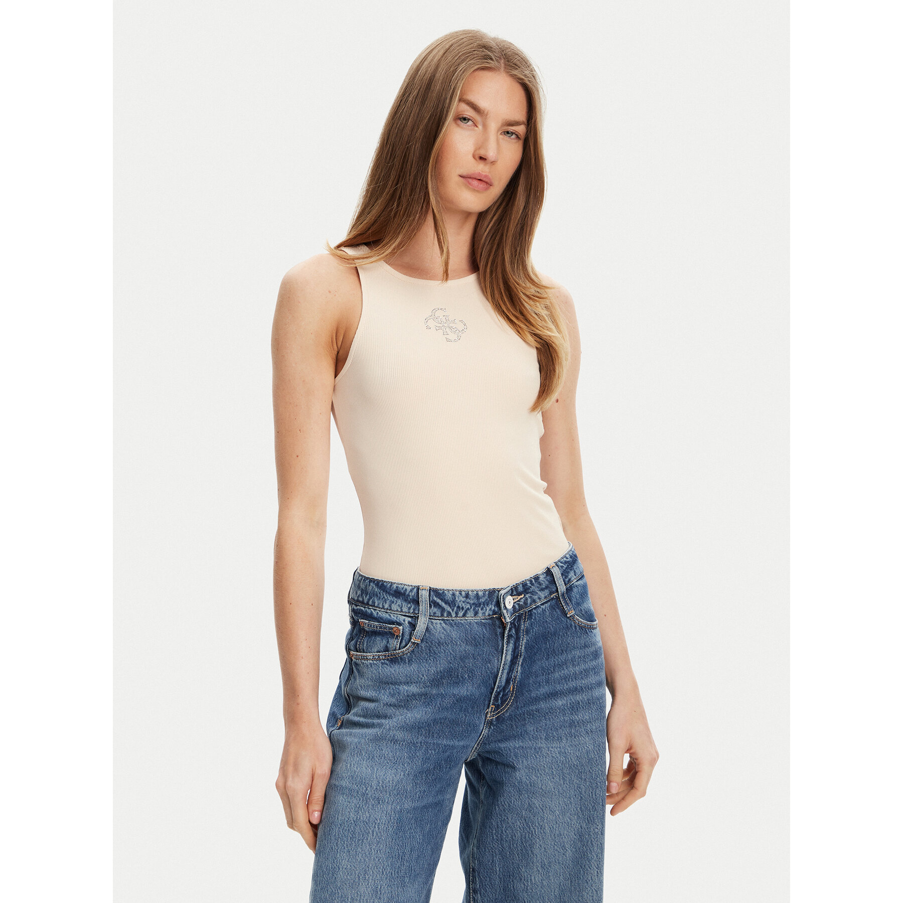 Guess Top W5GP57 KCV52 Beige Regular Fit