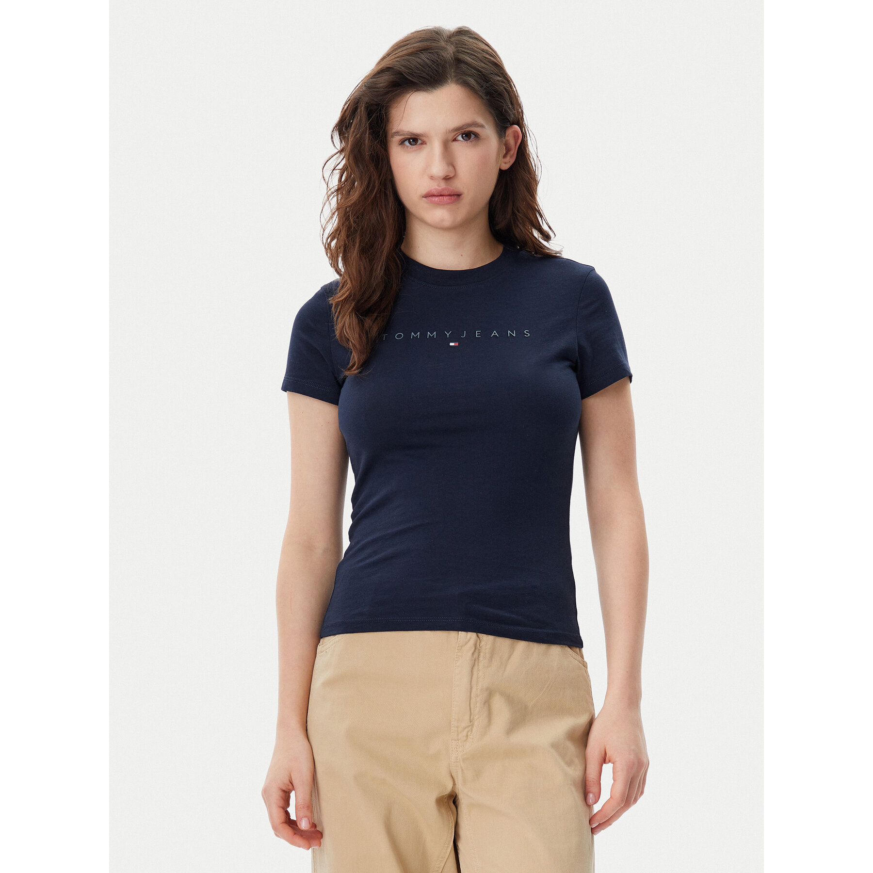 Tommy Jeans Póló Tonal Linear DW0DW20315 Sötétkék Slim Fit