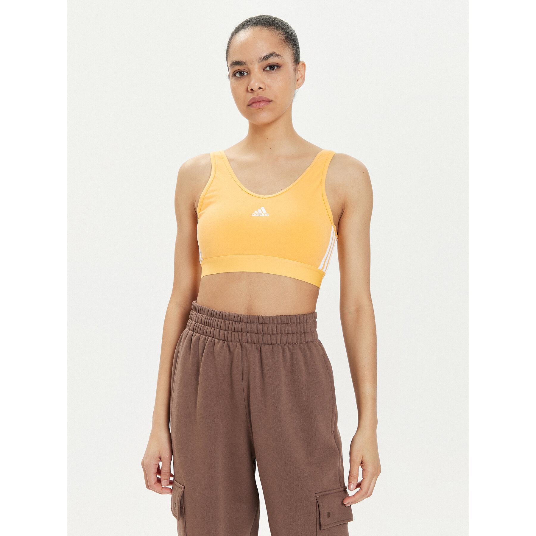 adidas Τοπ Essentials 3-Stripes IR6110 Κίτρινο Slim Fit