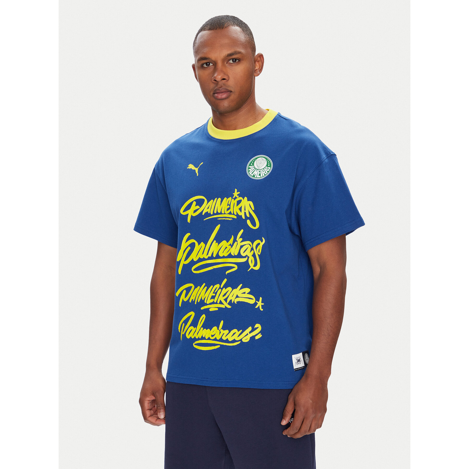 Puma T-Shirt CWC Hoops x Palmeiras 631704 Μπλε Regular Fit