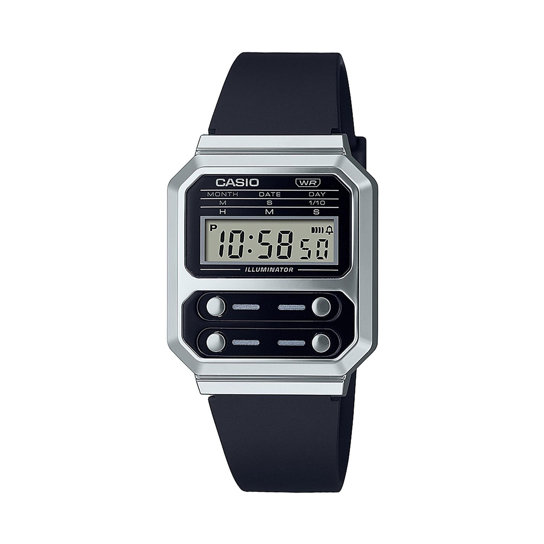

Годинник Casio A100WEF-1AEF Silver/Black, Чорний
