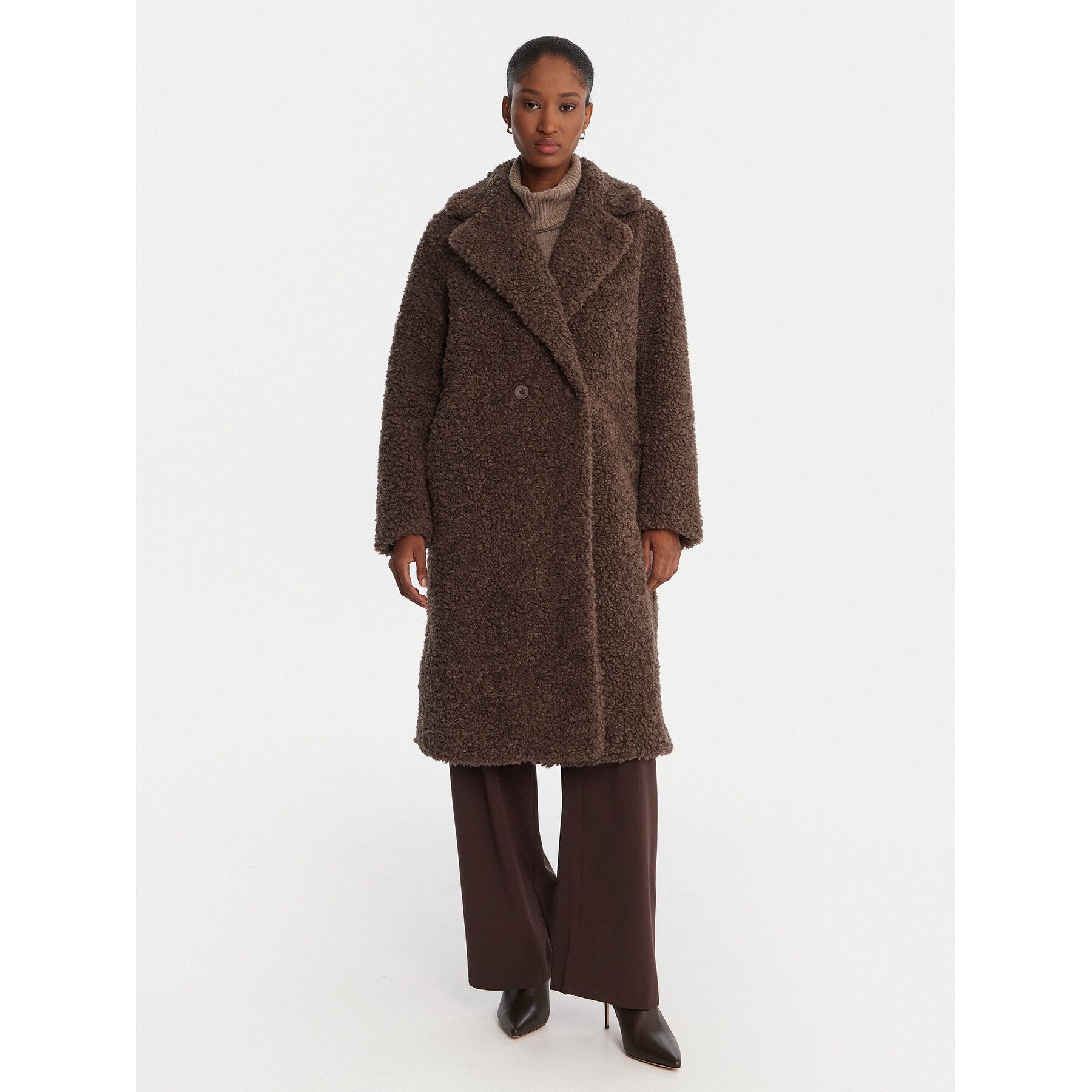 Bomboogie Fellmantel CW360STSFC5 Braun Regular Fit