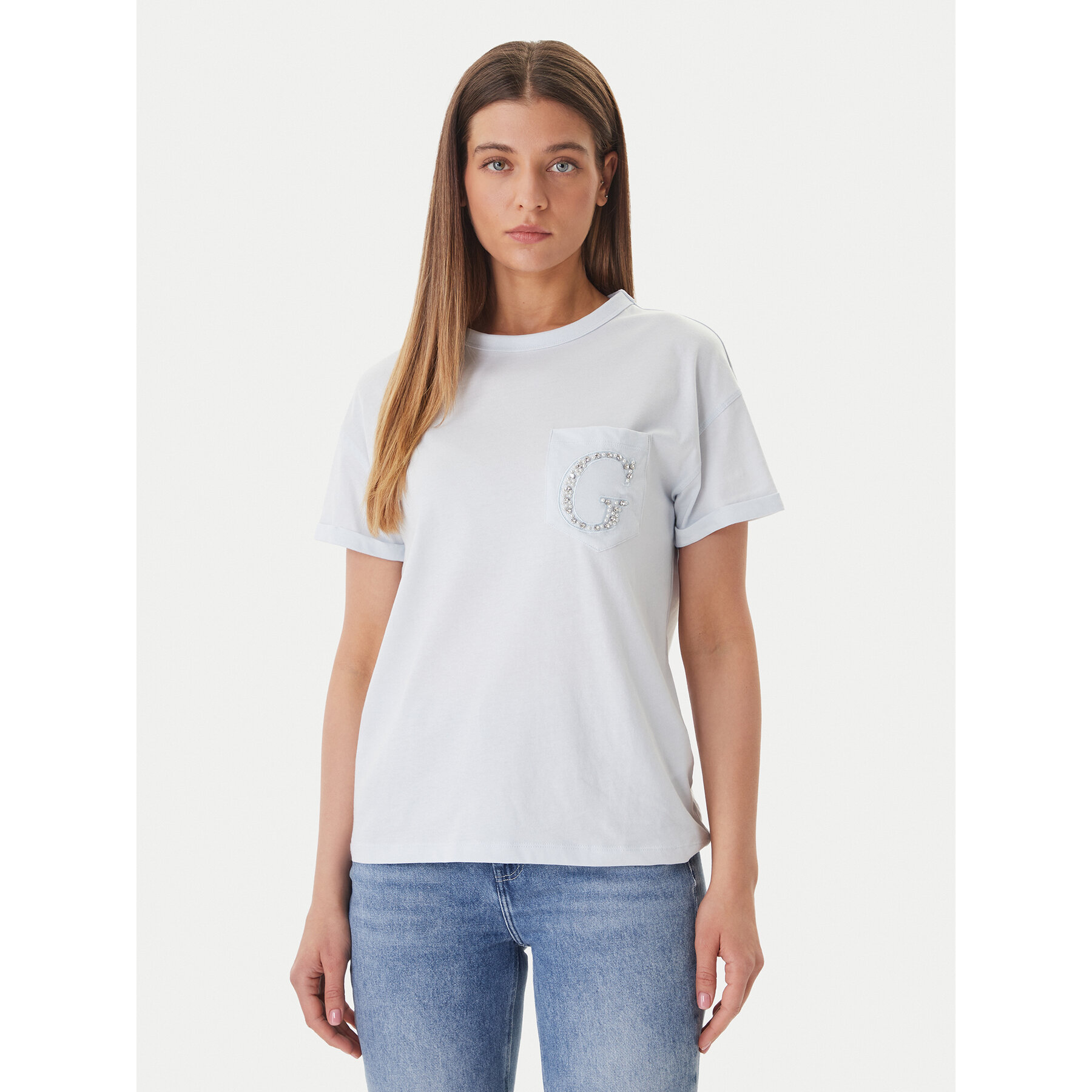 Guess T-shirt W6GI17 K3037 Plava Regular Fit
