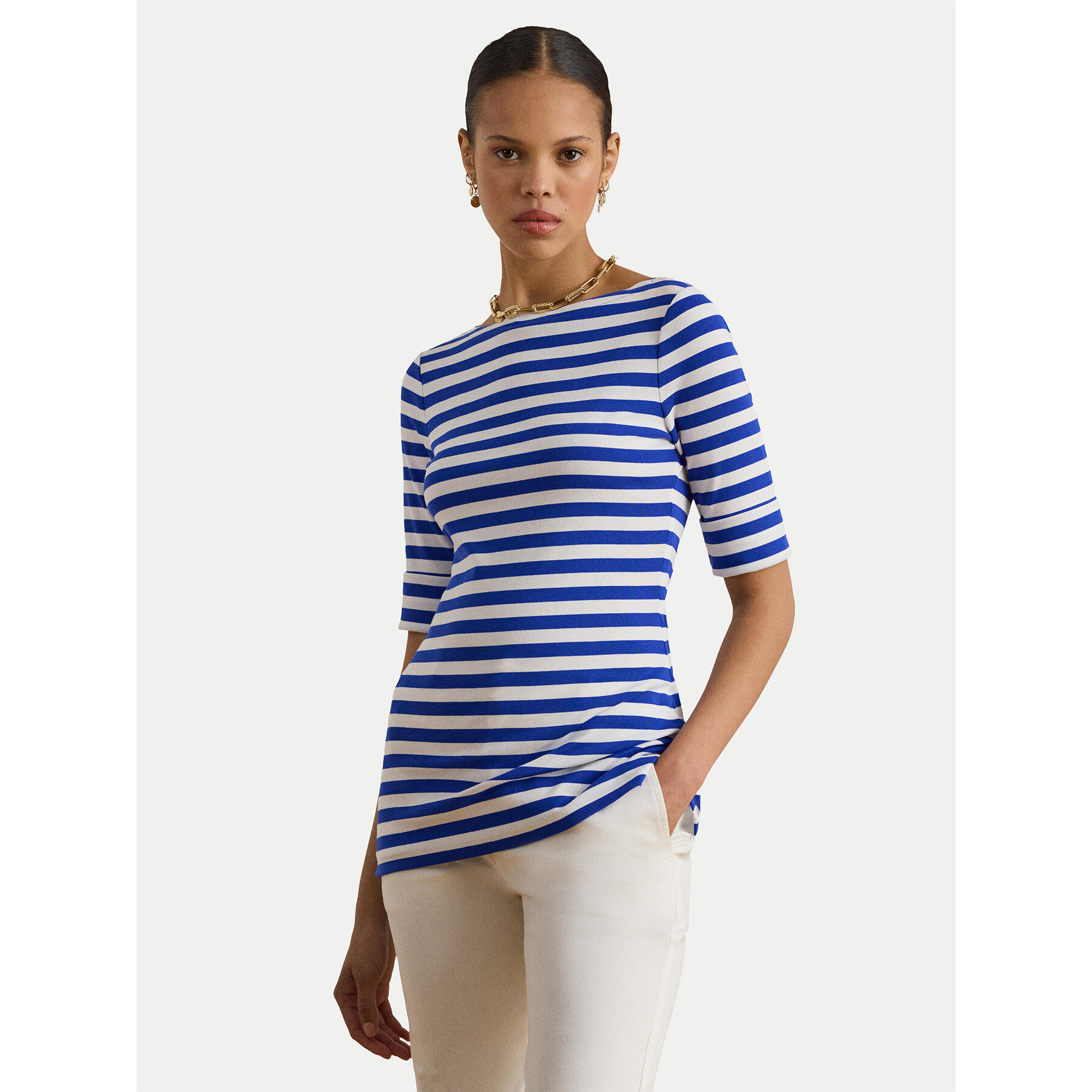 LAUREN RALPH LAUREN Bluse 200P03750002 Blau Slim Fit
