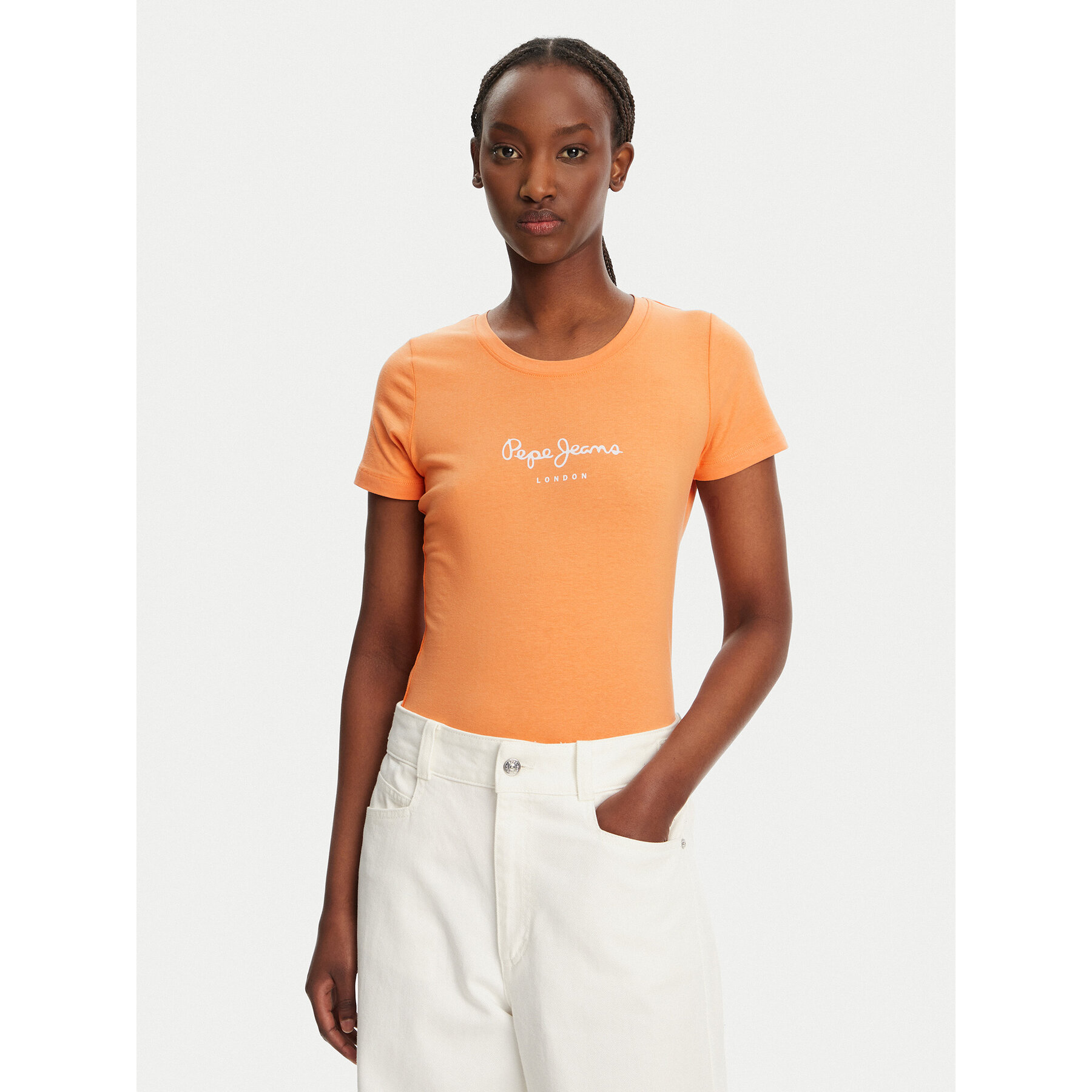 Pepe Jeans T-shirt New Virginia PL505202 Arancione Slim Fit