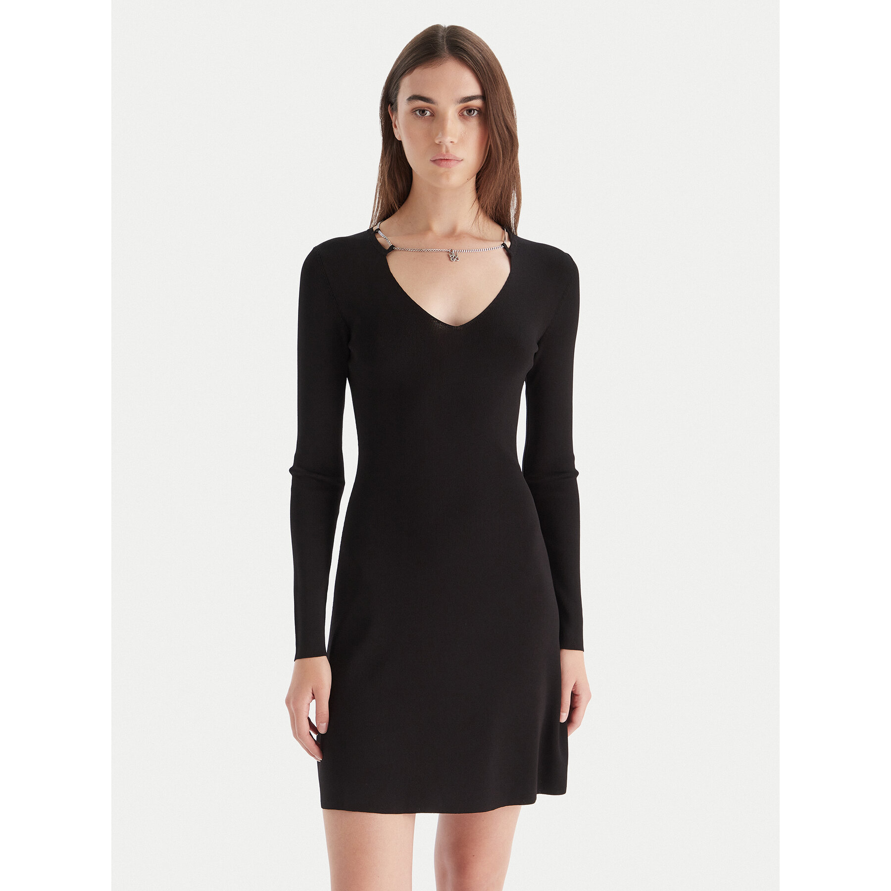HUGO Strickkleid Sibery 50548244 Schwarz Slim Fit