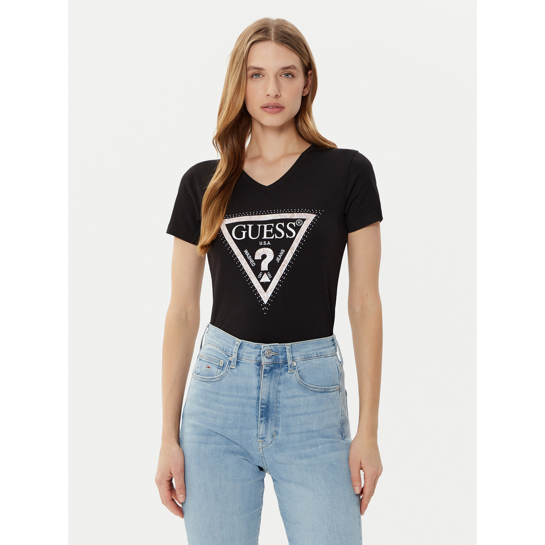 Guess Póló W5RI21 J1314 Fekete Regular Fit