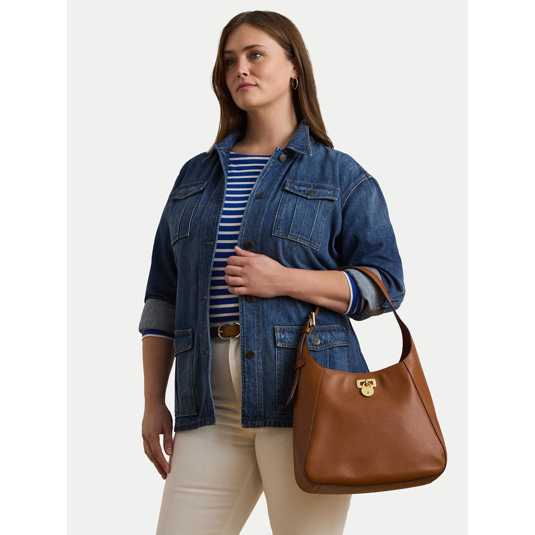 Дамска чанта LAUREN RALPH LAUREN Large Tanner Shoulder Bag 431956790001 Кафяв