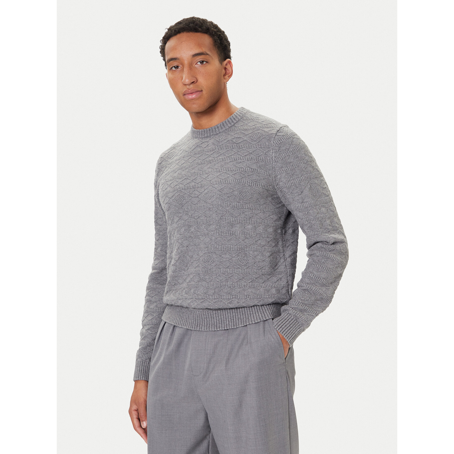 Guess Pullover M5BR42 Z2ZK2 Grau Regular Fit