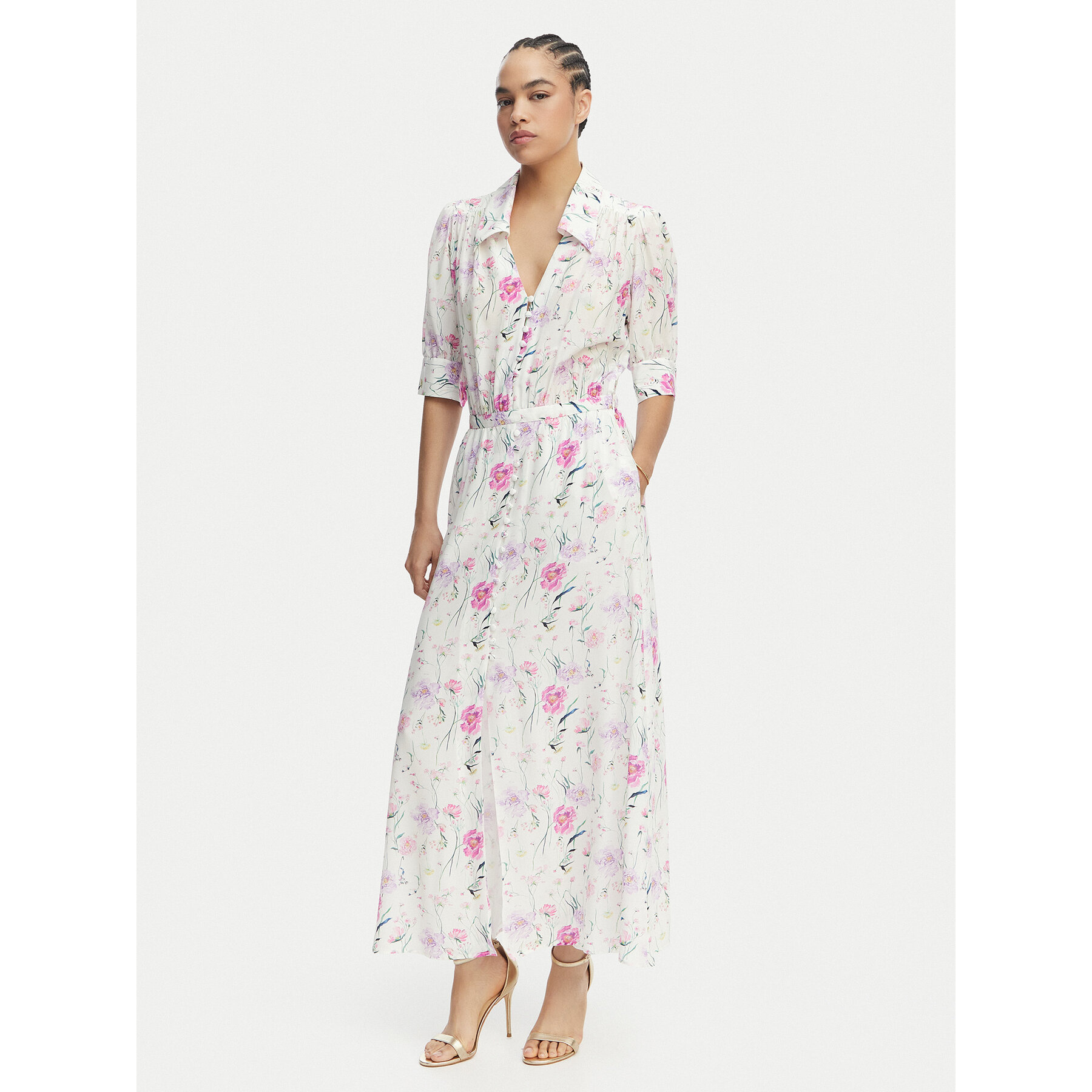 Luisa Spagnoli Hemdkleid Pietanza 543224 Creme Regular Fit