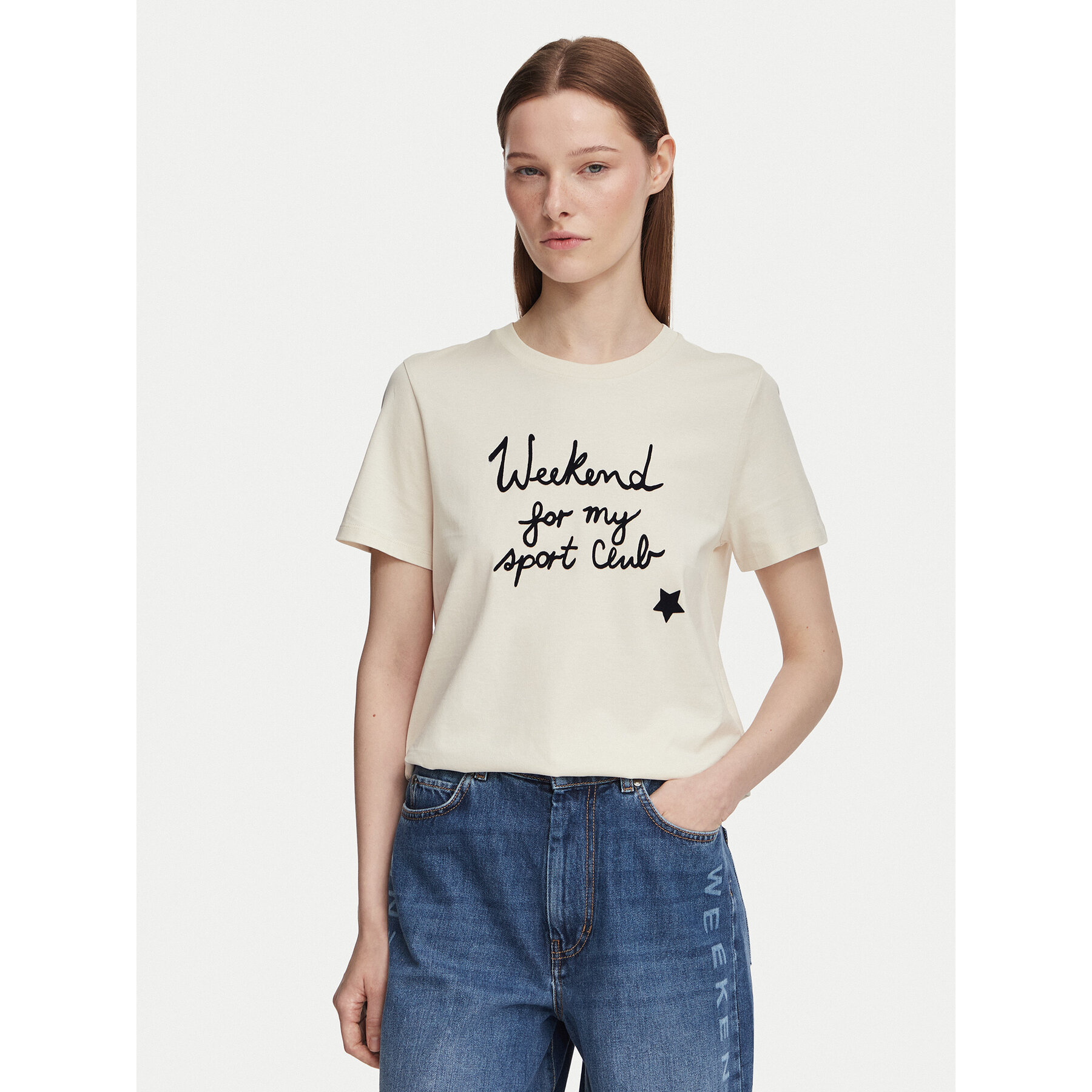 Weekend Max Mara T-Shirt Edison 2625976041 Creme Regular Fit
