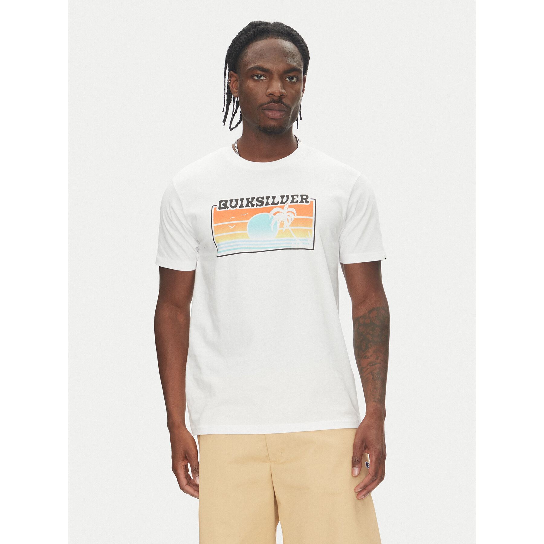 Quiksilver Póló EQYZT08065 Fehér Regular Fit