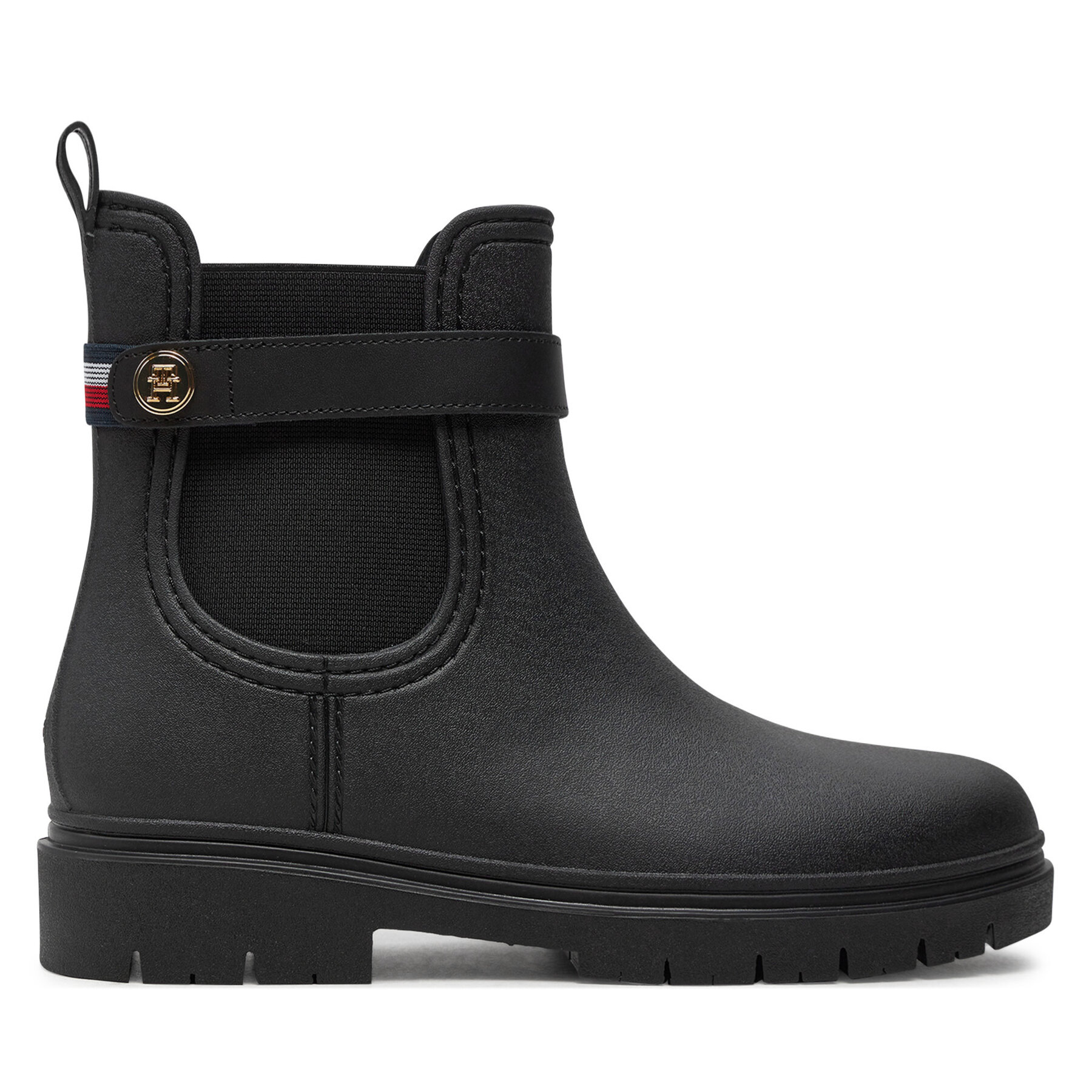 Botas de agua Tommy Hilfiger Th Stud Rubberised Rainboot FW0FW08168 Negro