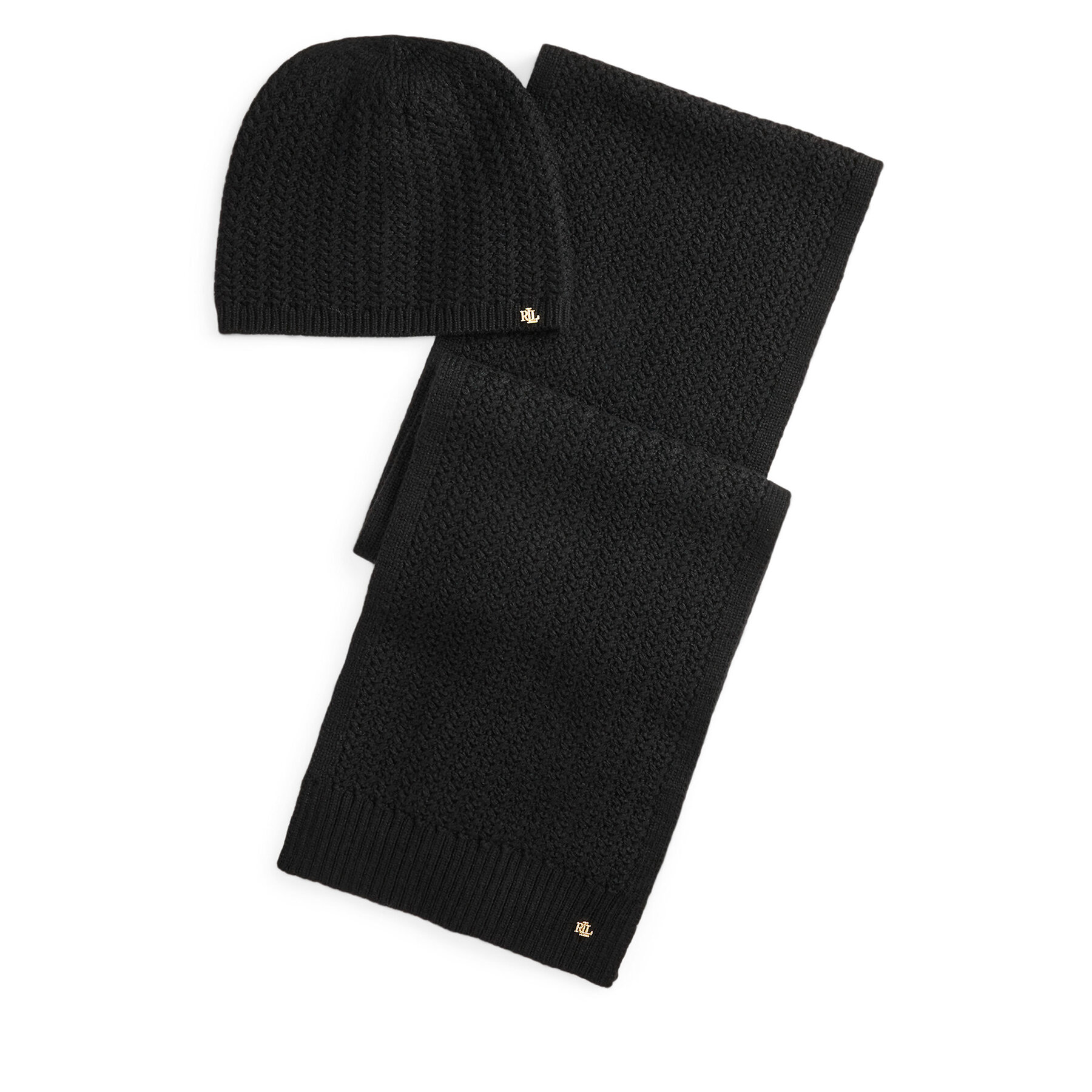 Комплект шал и шапка LAUREN RALPH LAUREN 454P04471001 Черен