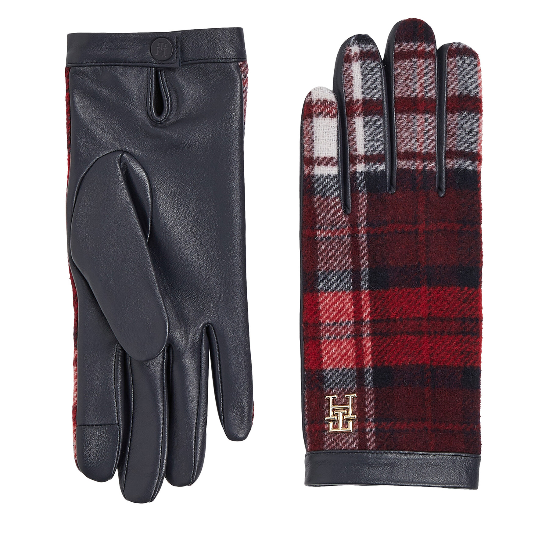 

Жіночі рукавички Tommy Hilfiger Tommy Check Leather Gloves AW0AW15362 Space Blue DW6, Cиній