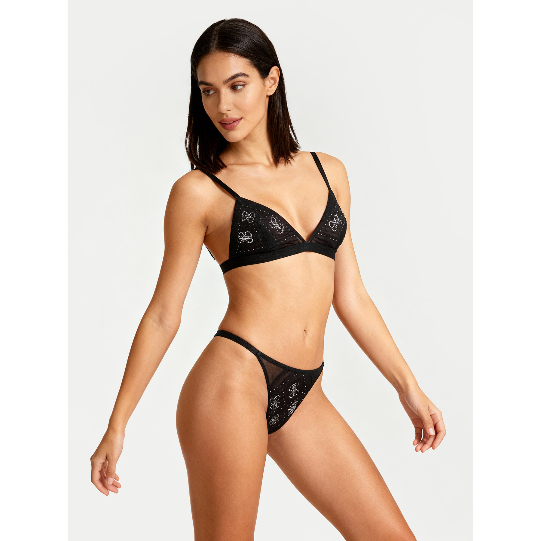 Guess Conjunto de lencería O5BG05 K1740 Negro