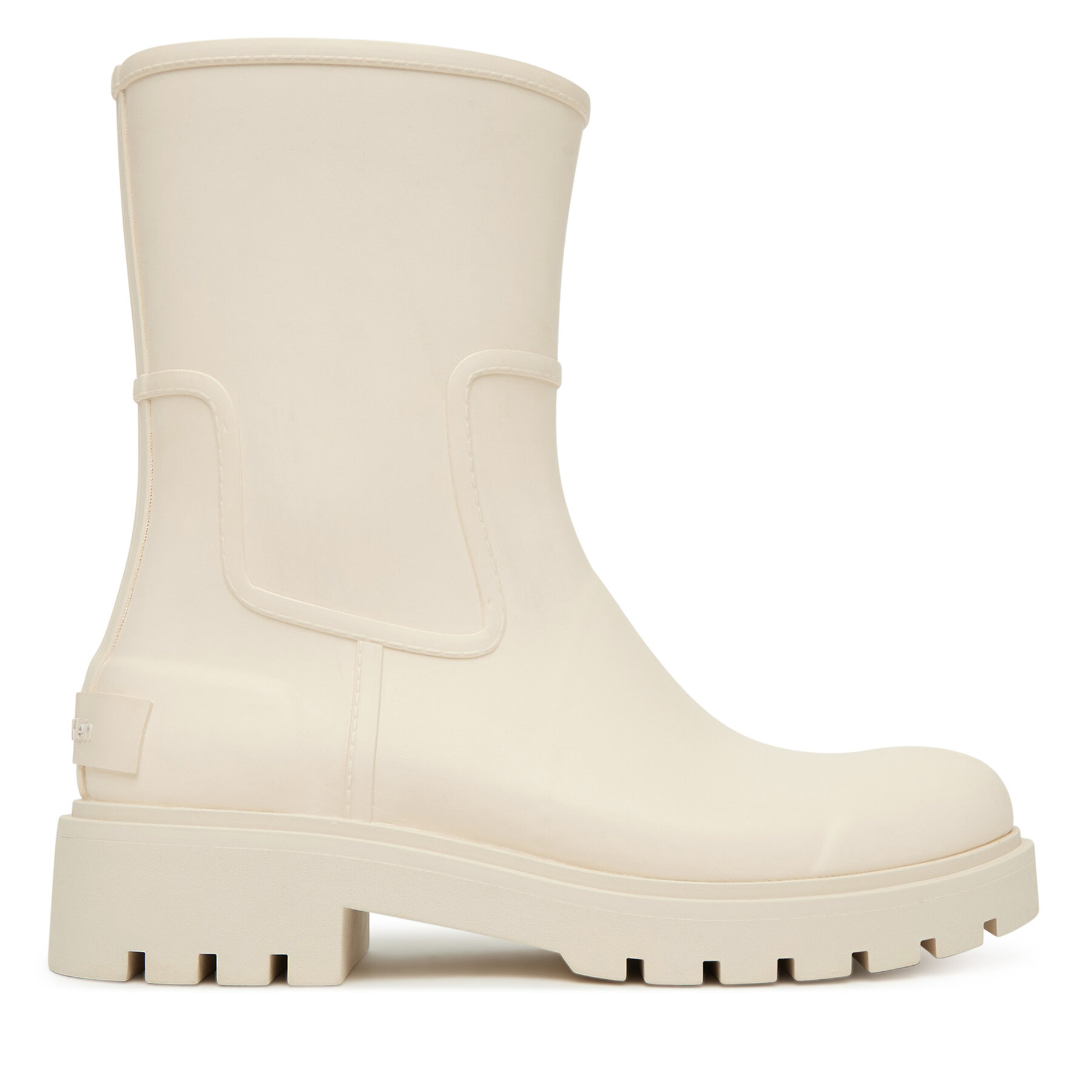 Cizme de cauciuc Calvin Klein Jeans Mid Rainboot Rubber YW0YW02004 Écru