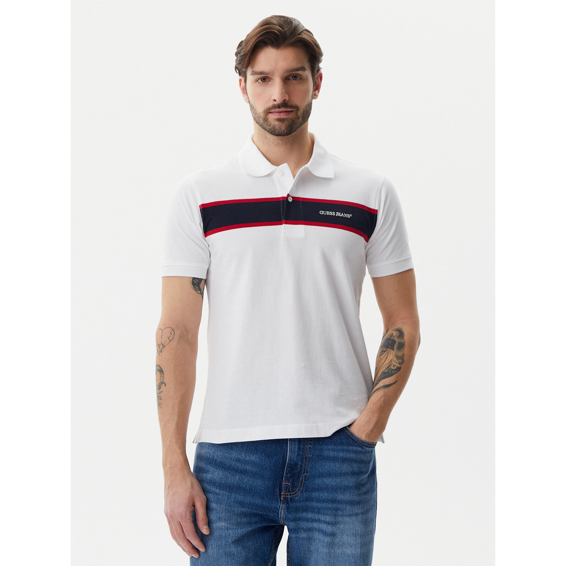 Guess Jeans Poloshirt M5GP29 KCJV1 Weiß Regular Fit