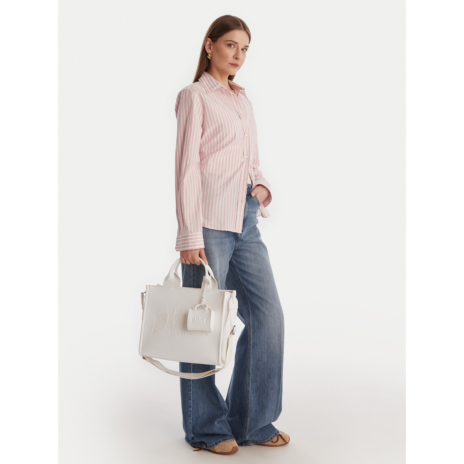 Geantă DKNY R53AAR57 Crem