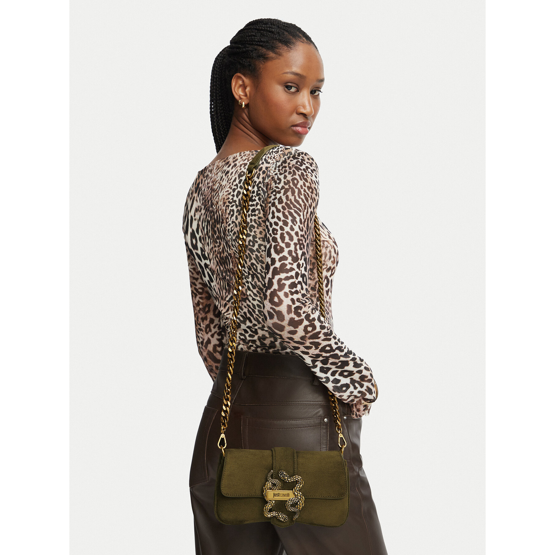 Torbica Just Cavalli Iconic Snakes 81RA4BA7 ZSE74 Zelena