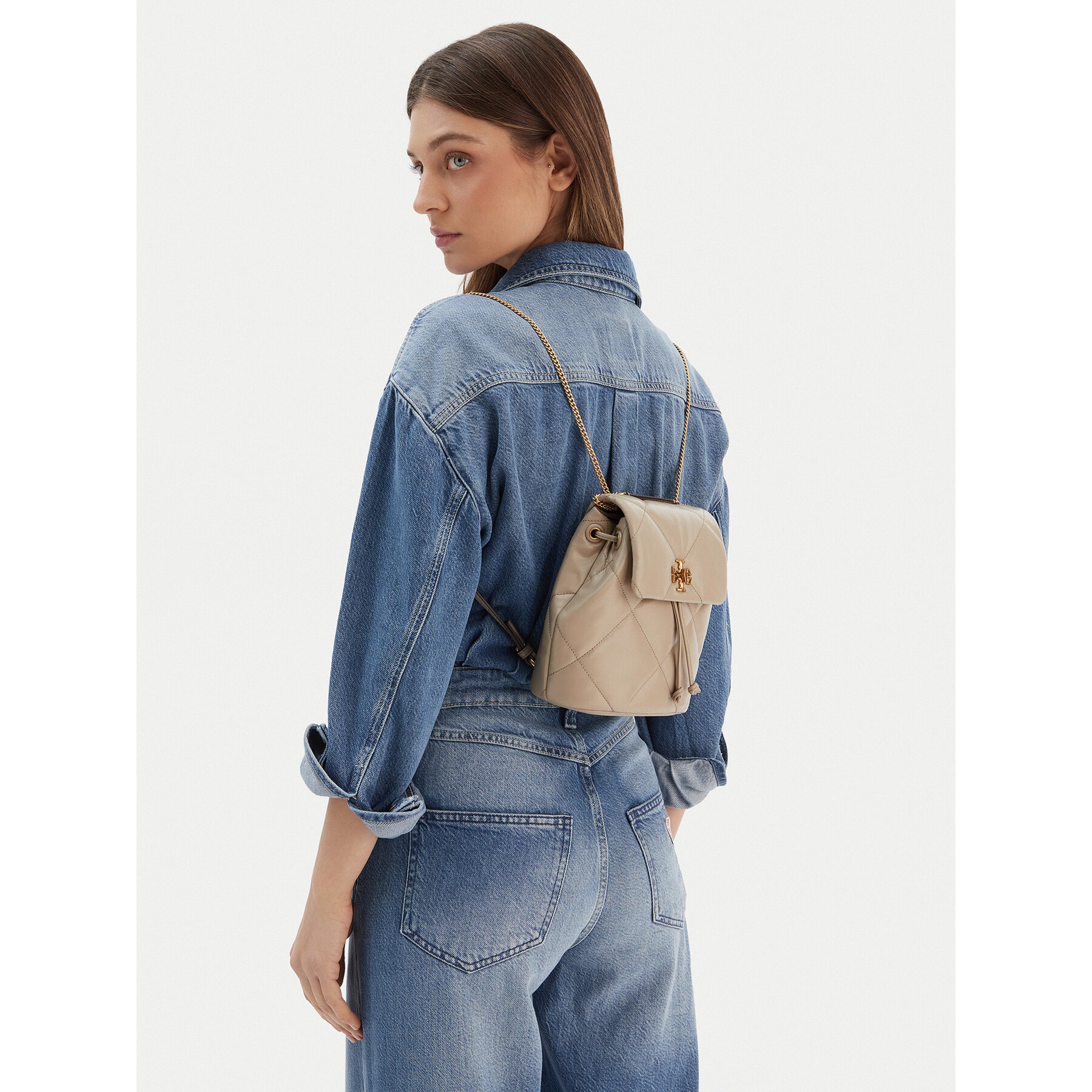 Раница Tory Burch Kira Diamond Quilt Small Bacpack 170485 Екрю