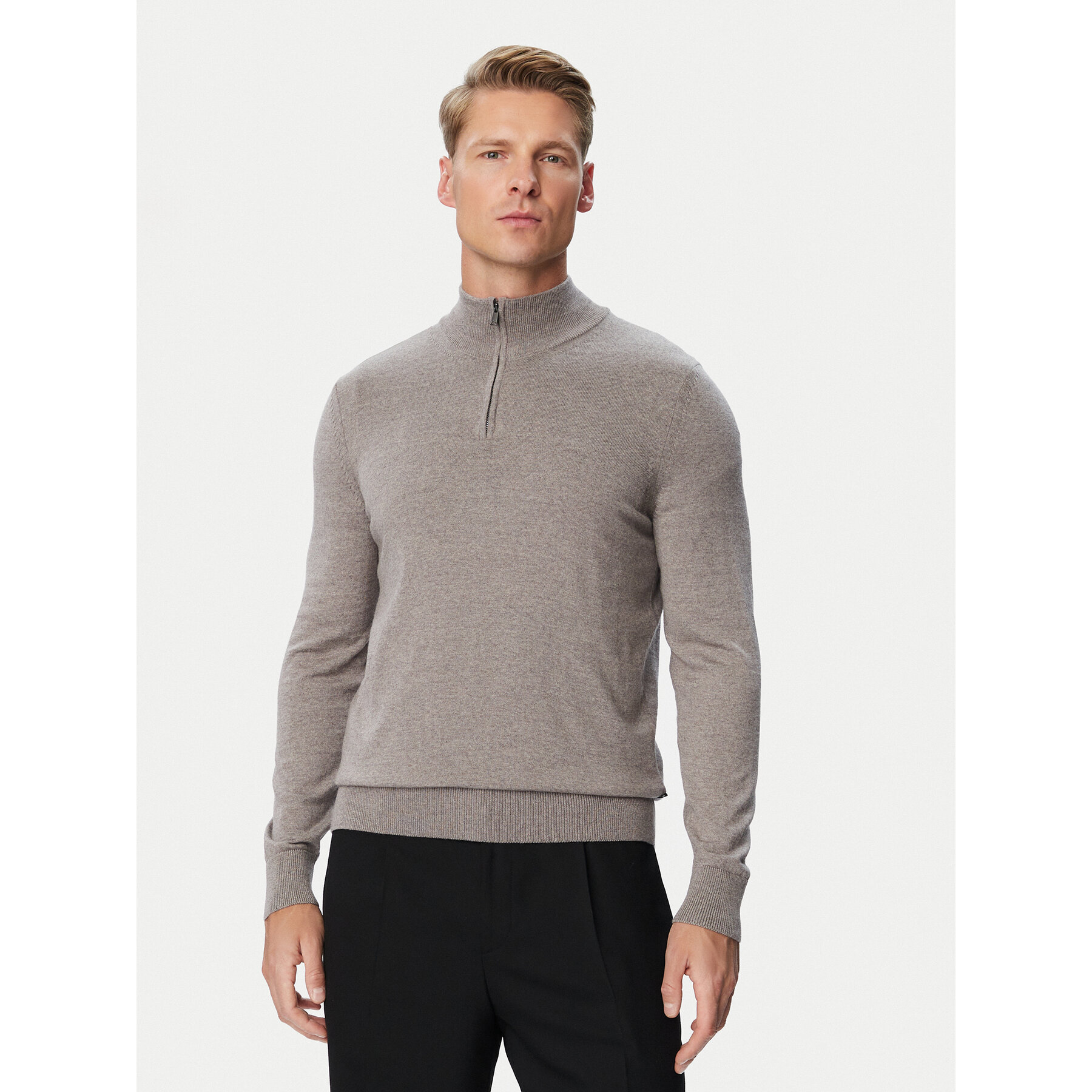 BOSS Pullover H-Ebenji 50565499 Hellbraun Regular Fit