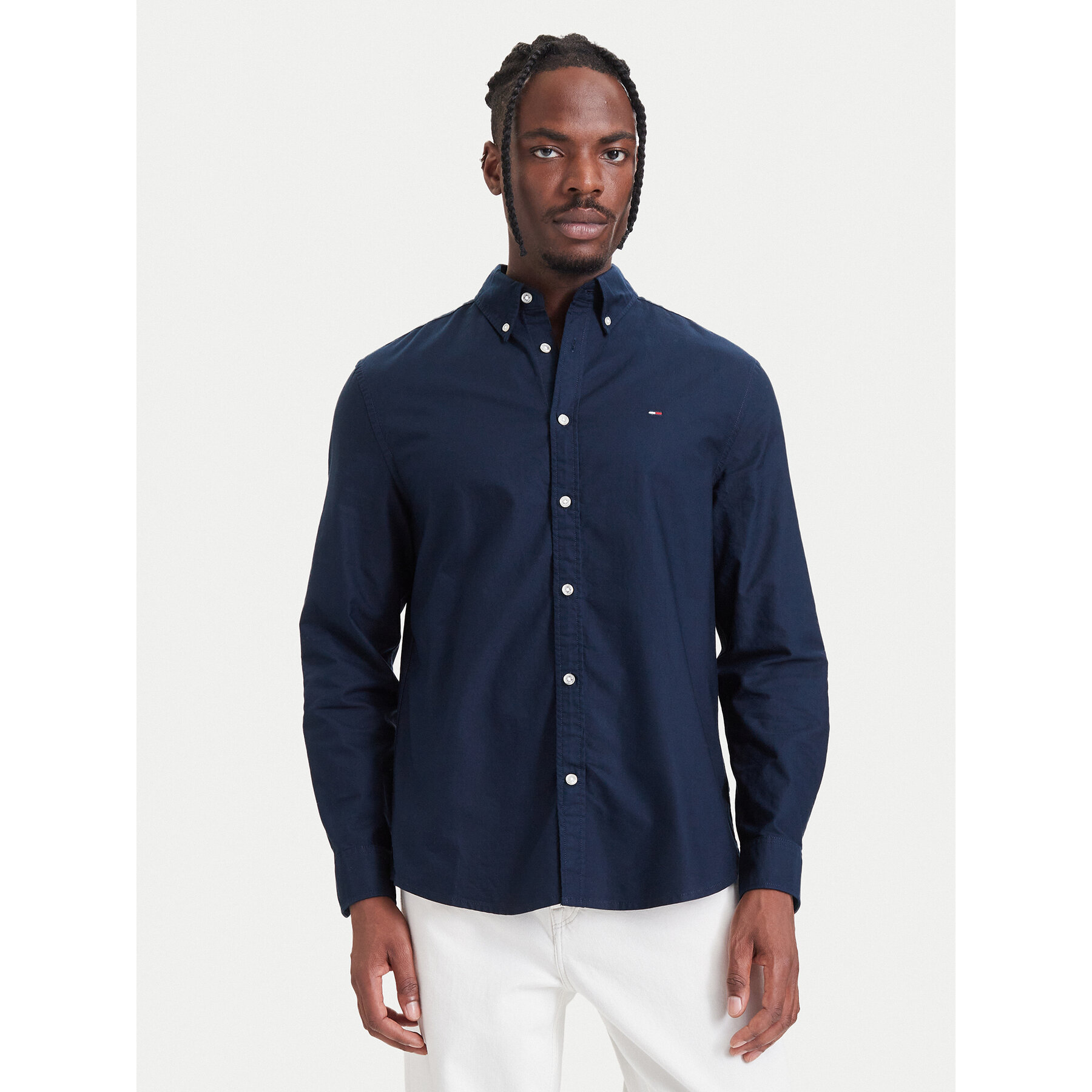 Tommy Jeans Hemd Oxford DM0DM23711 Dunkelblau Regular Fit