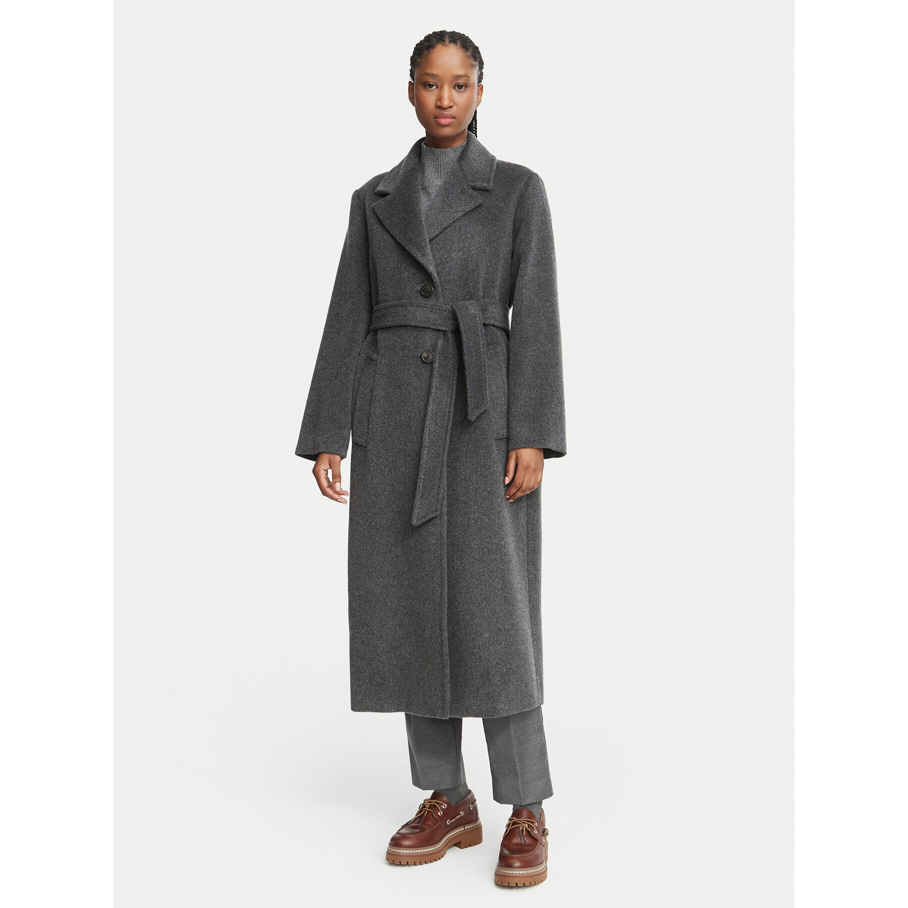 Weekend Max Mara Wollmantel Bronte 2625016112 Grau Regular Fit