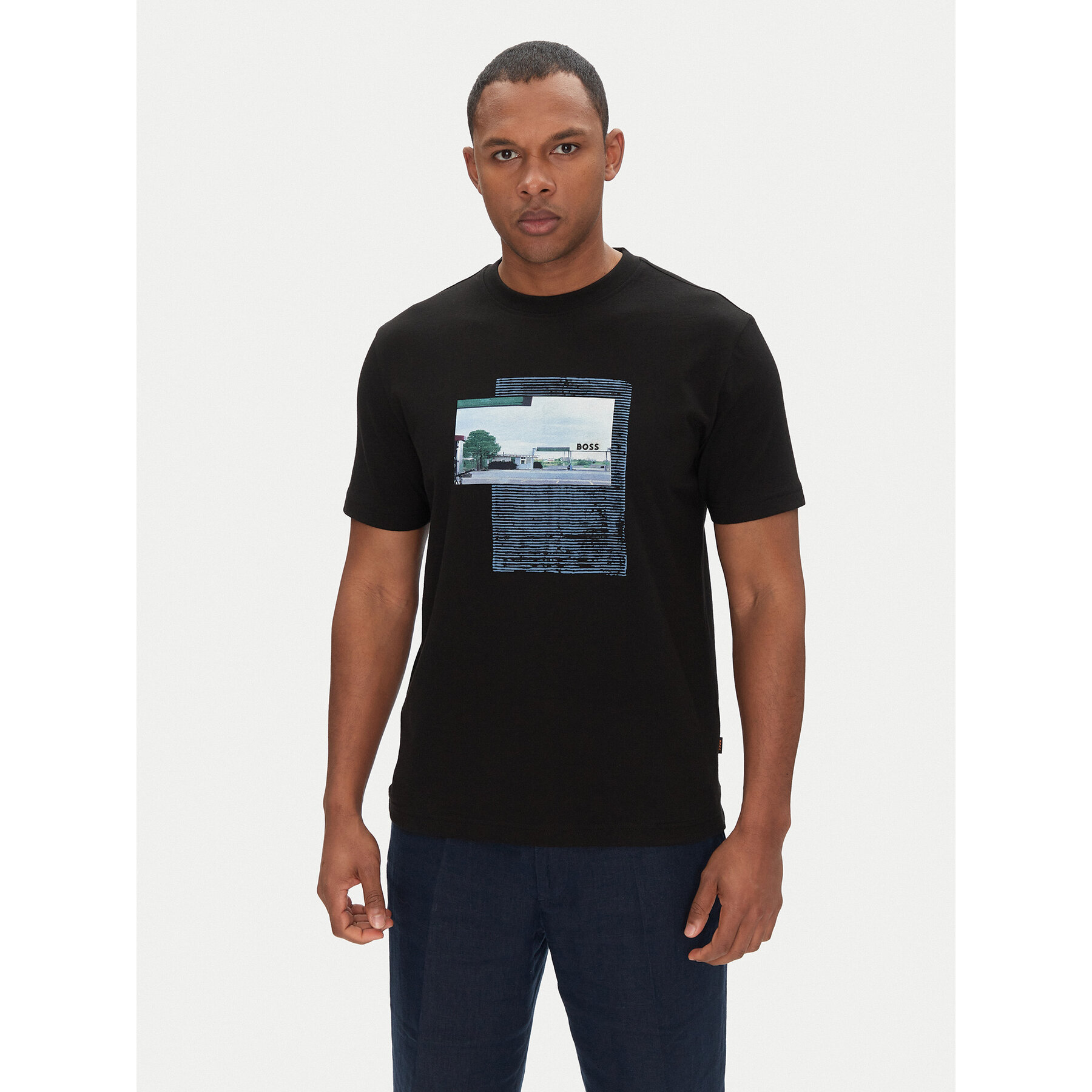 BOSS T-Shirt Te_Ontheway 50539180 Schwarz Regular Fit